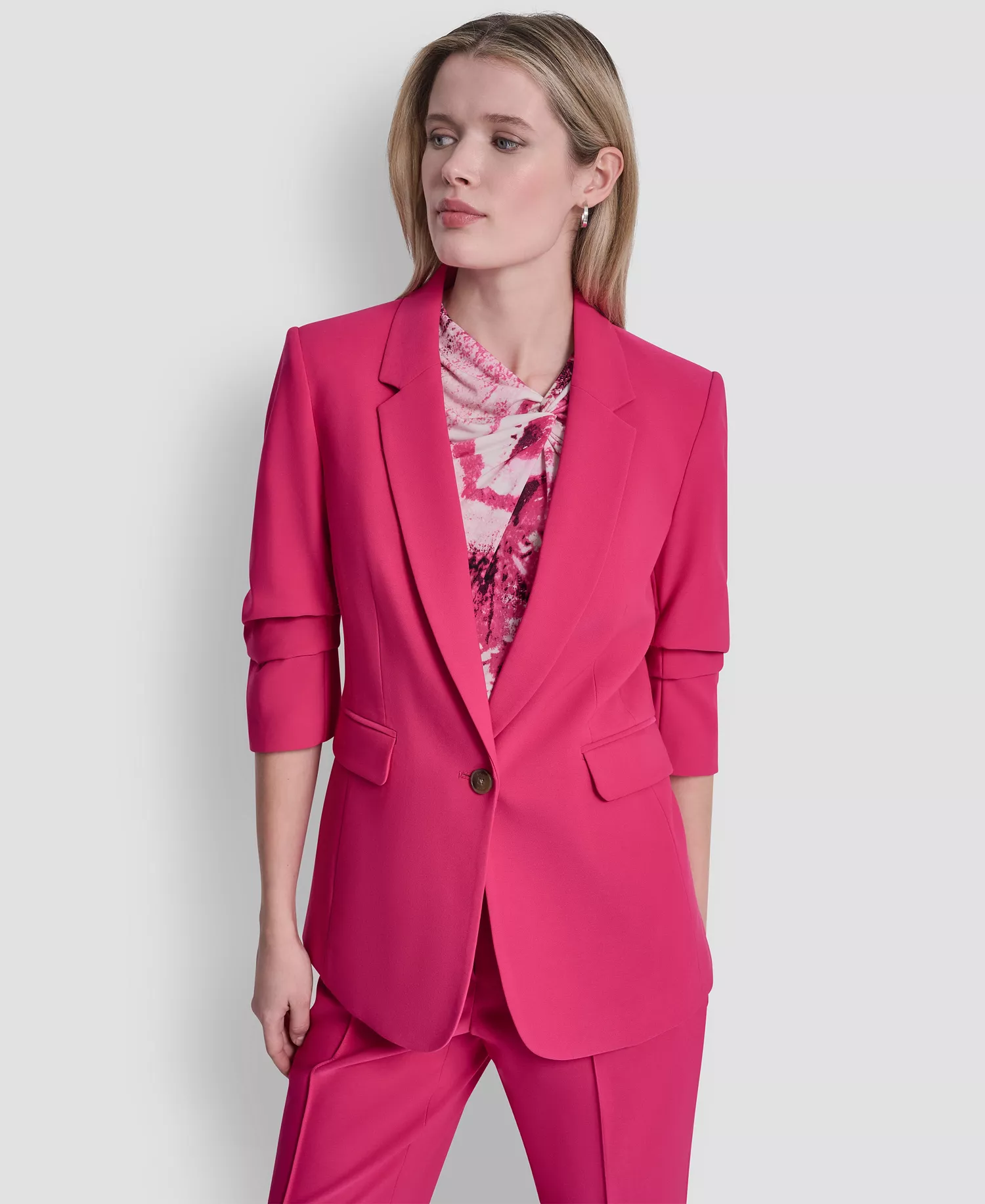 Women's Tech Tailoring Essex Ankle Trousers and Tech Tailoring 1-Button Blazer - Hot Pink - 0