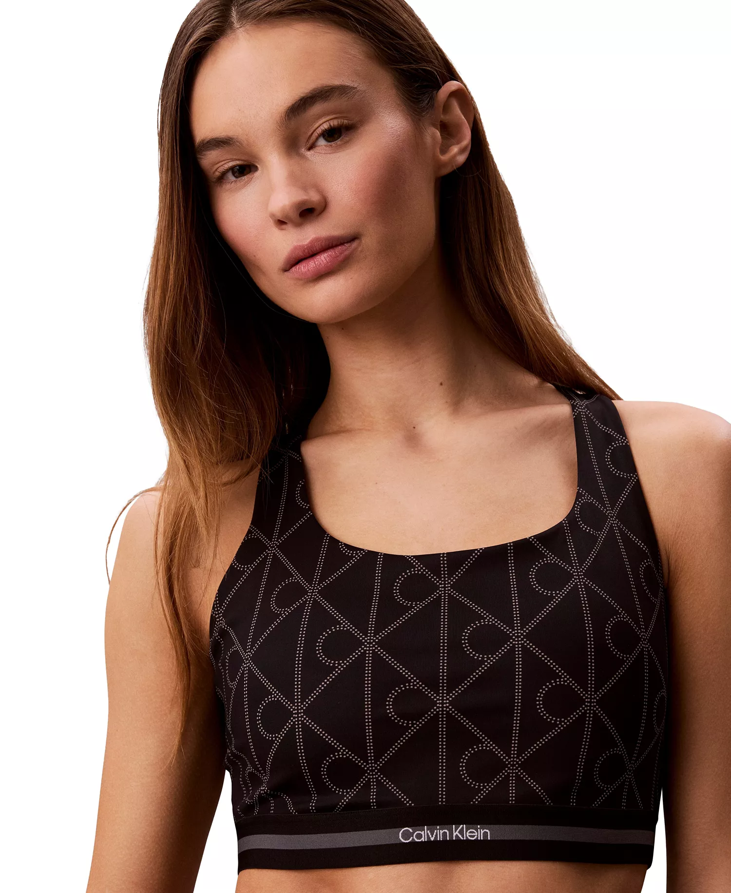 Women's Icon Sport Medium Support Printed Bra - Black/dotted Emb - 2XL