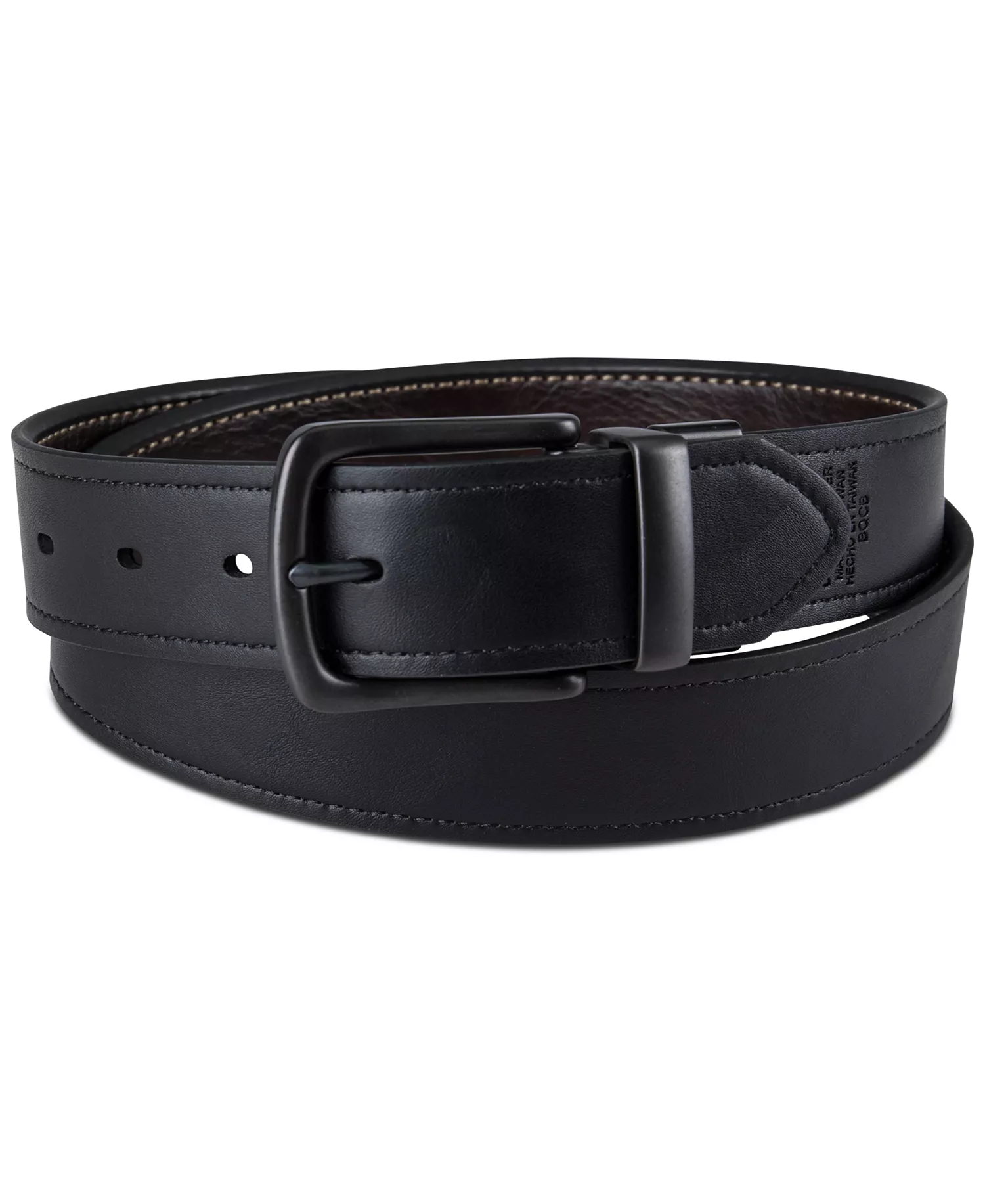 Men’s Contrast Stitch Reversible Belt - Brown/Black - L (38-40)