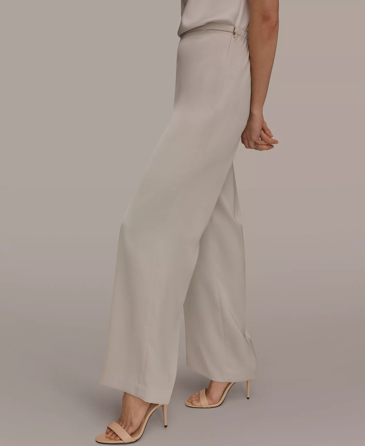 Women's Wide-Leg Pull-On Pants - Tuscan Gray - L