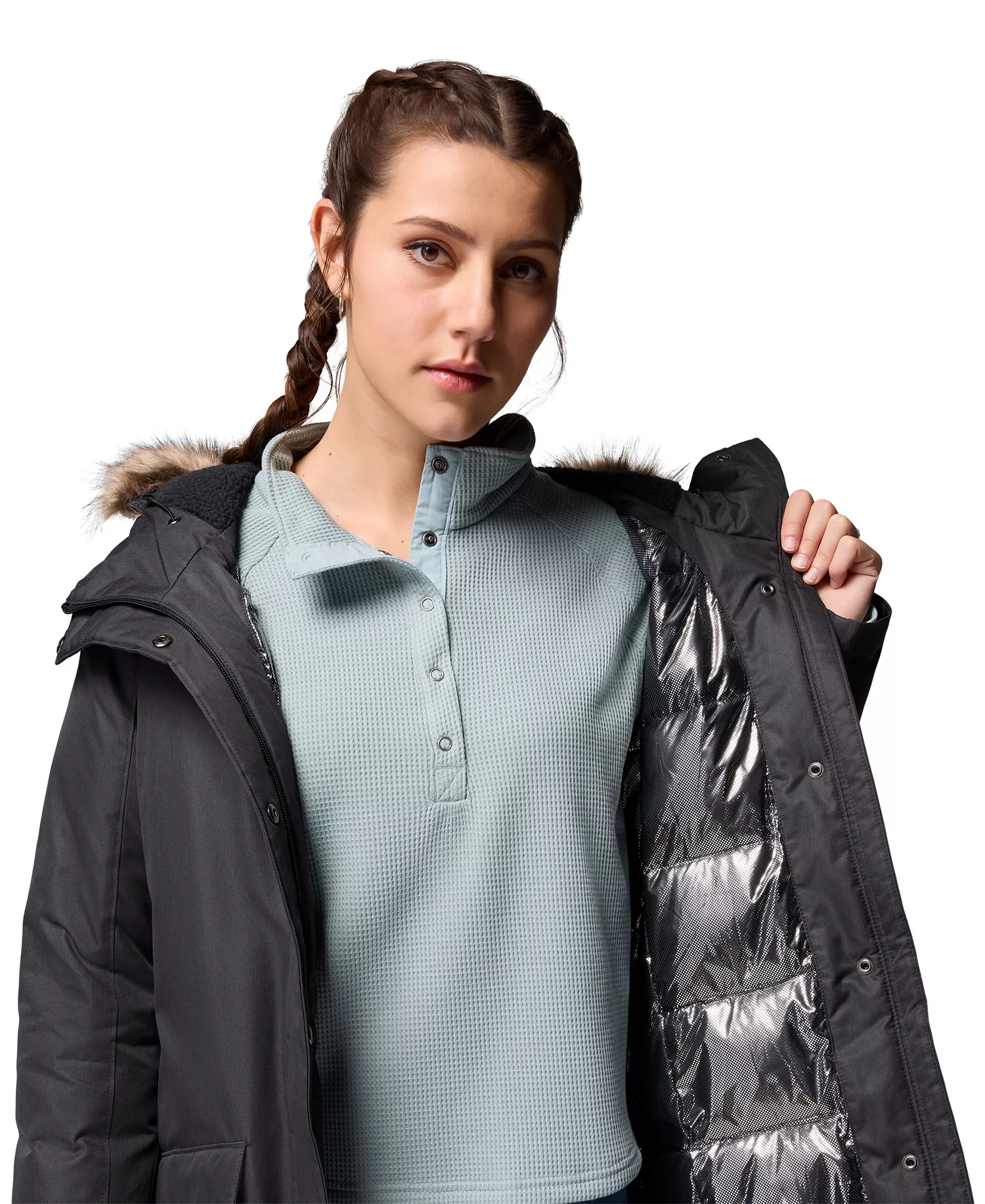 Women's Suttle Mountain Long Insulated Jacket - Black - L