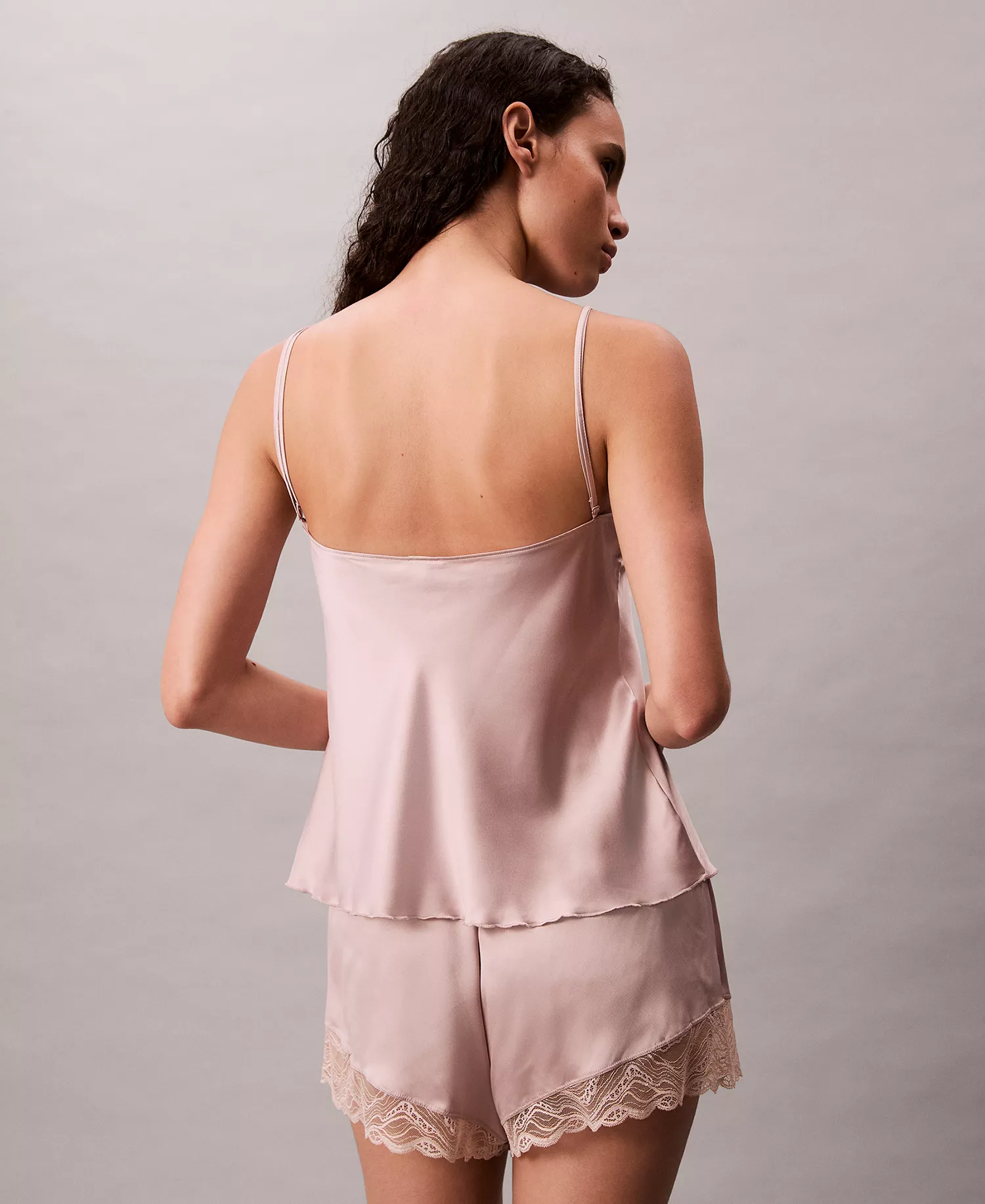 Women's Satin Camisole and Lace Shorts Sold Seperates - Cedar - L