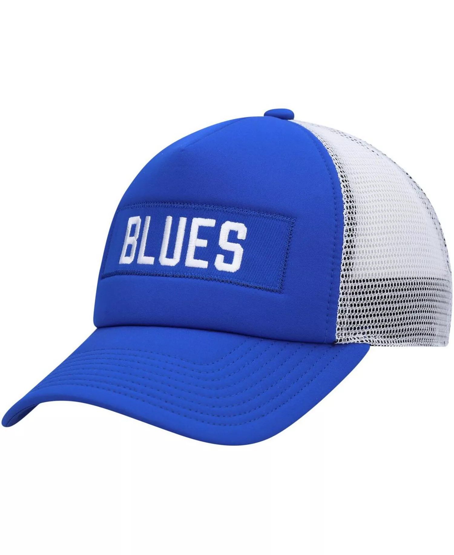 Men's Blue, White St. Louis Blues Team Plate Trucker Snapback Hat - Blue, White - One Size Fits All