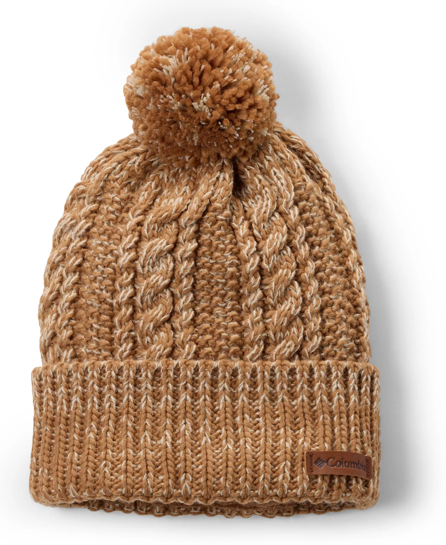 Women's Ridge Knit Beanie Hat - Camel Brown - ONE SIZE