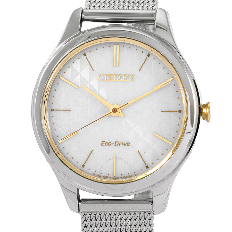 Citizen White Dial Eco-Drive White Dial Ladies Watch