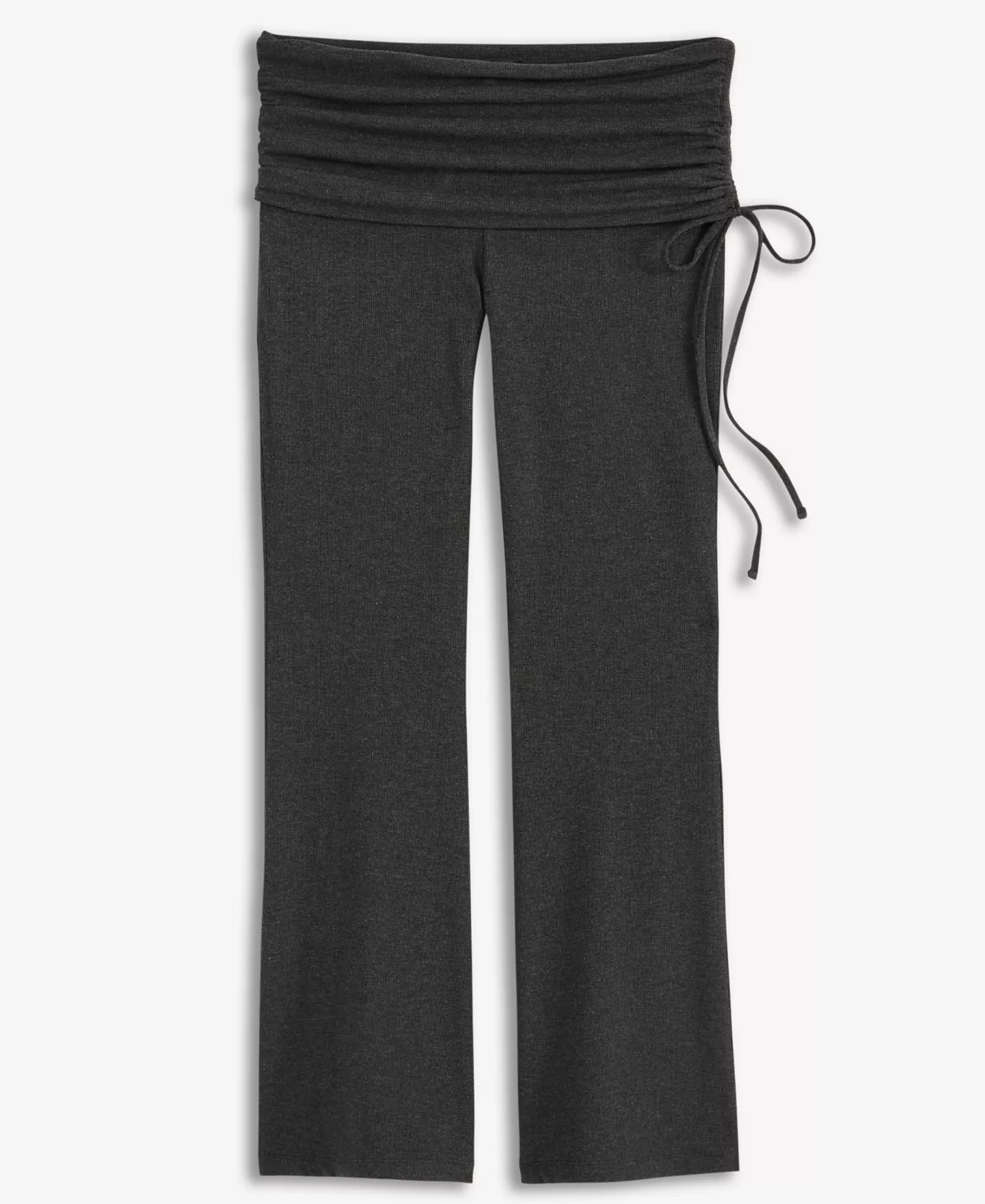 Petite Foldover-Waist Drawstring Wide-Leg Pants, Macy's Exclusive - Charcoal Heather - P/L