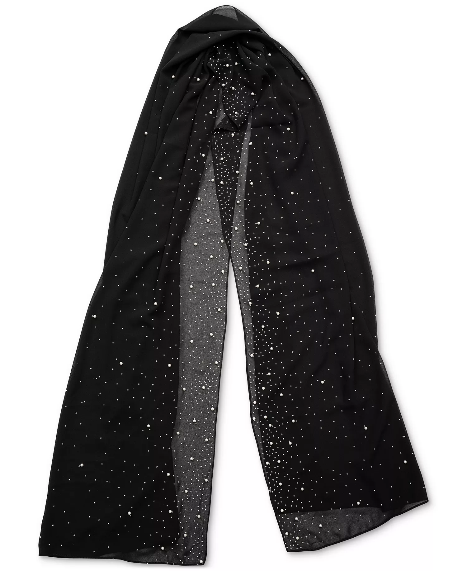 Embellished Wrap Scarf, Created for Macy's - Black - ONE SIZE
