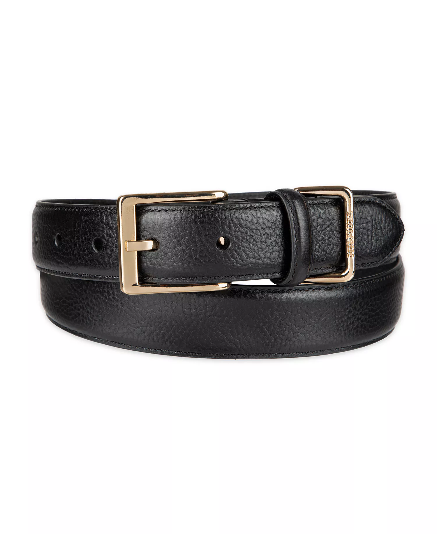 Men's Double Loop Leather Belt - Black - L (38-40)