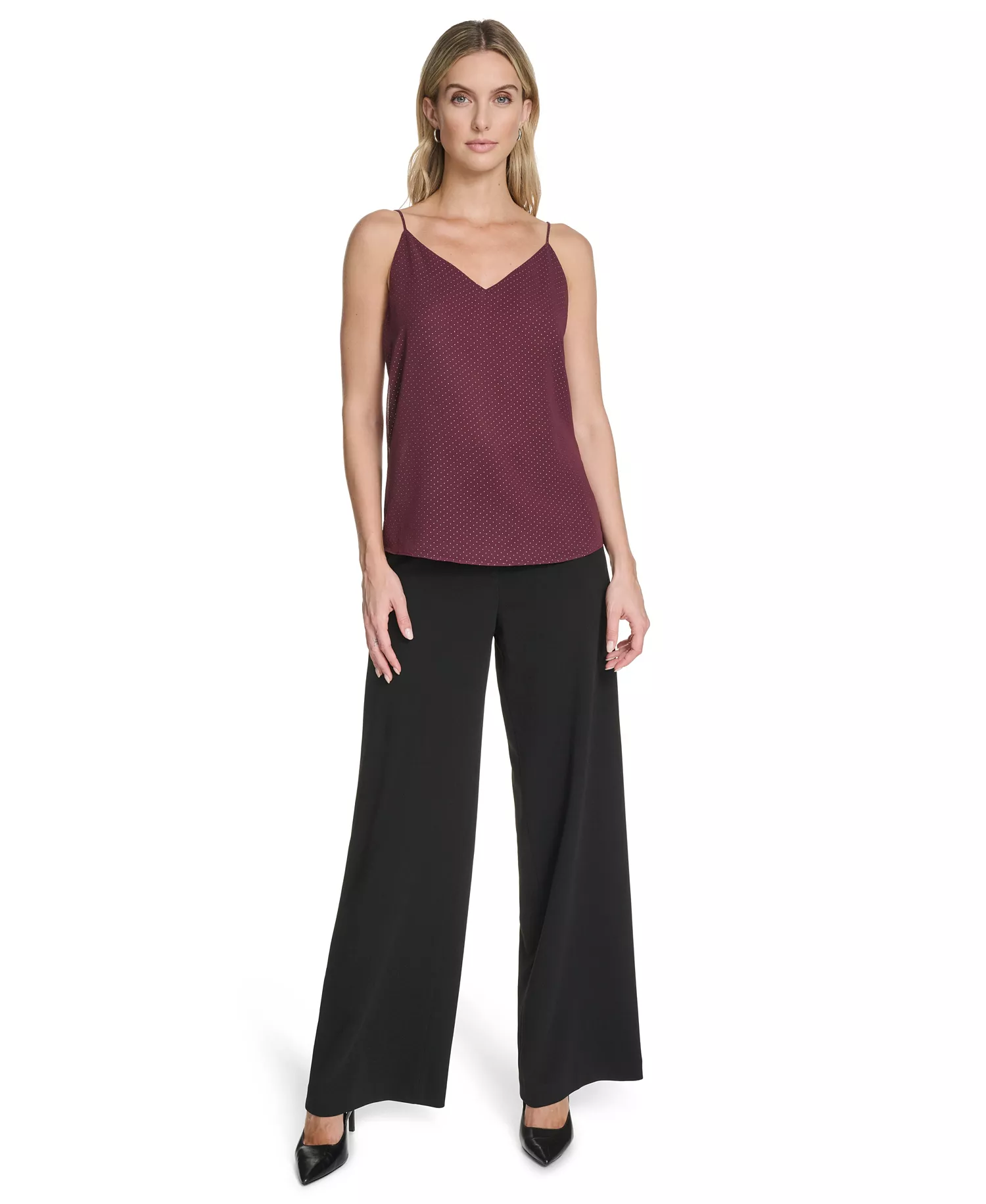 Women's Metallic Dot Camisole - Black - L