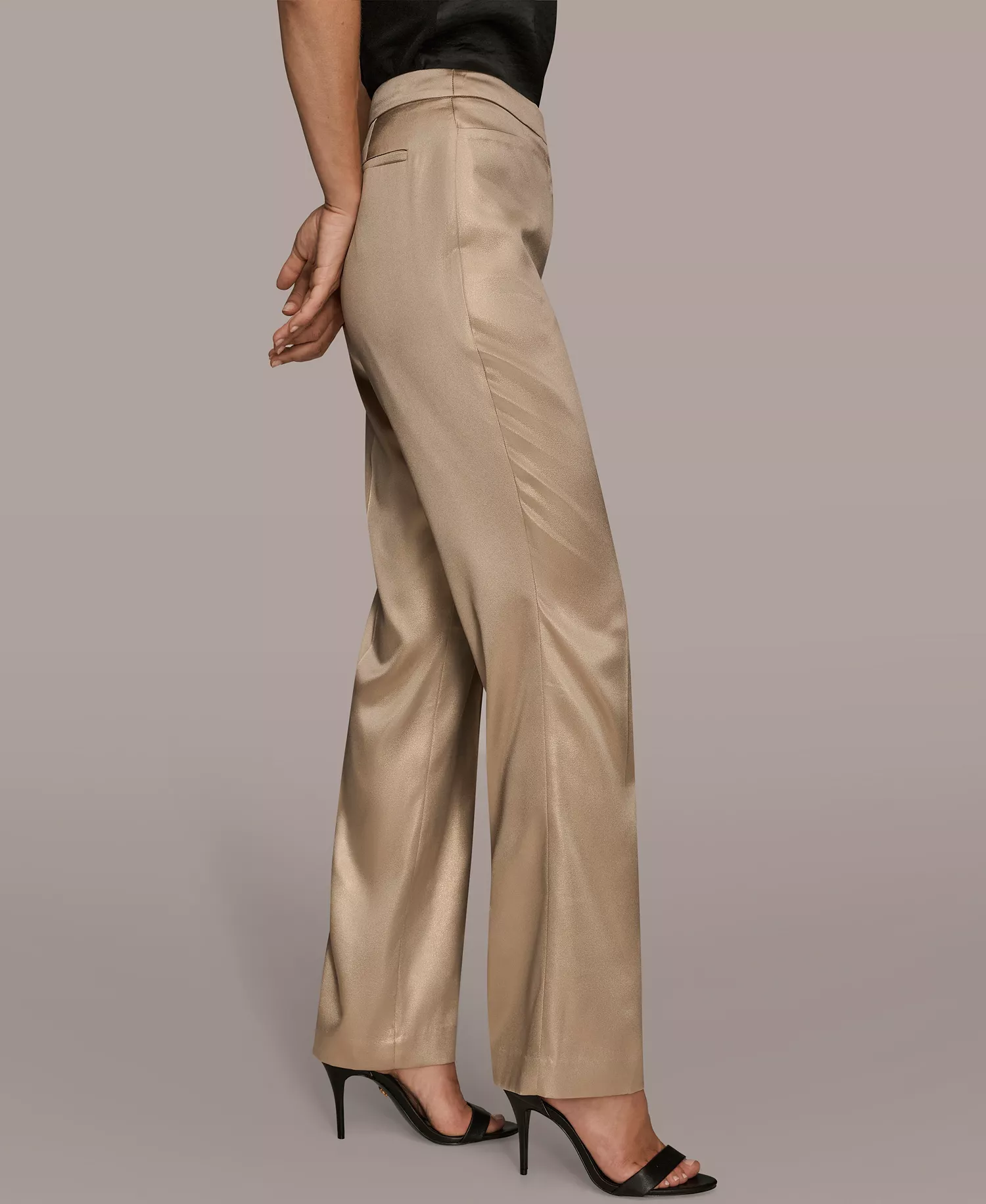 Women's Novelty Straight-Leg Mid-Rise Pants - Fawn/Gold - 10