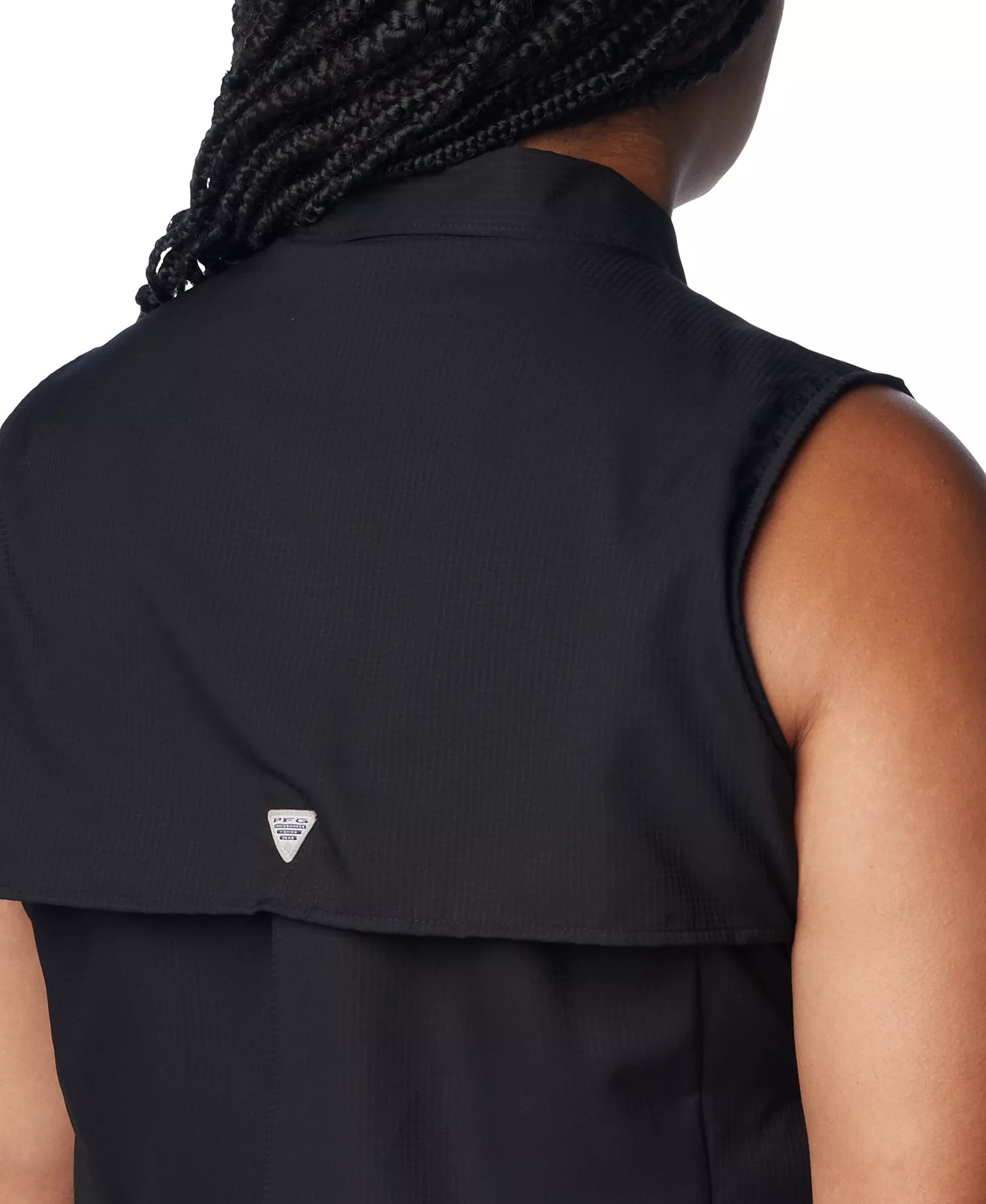 Plus Size PFG Tamiami Button-Front Sleeveless Top - Black - 1X