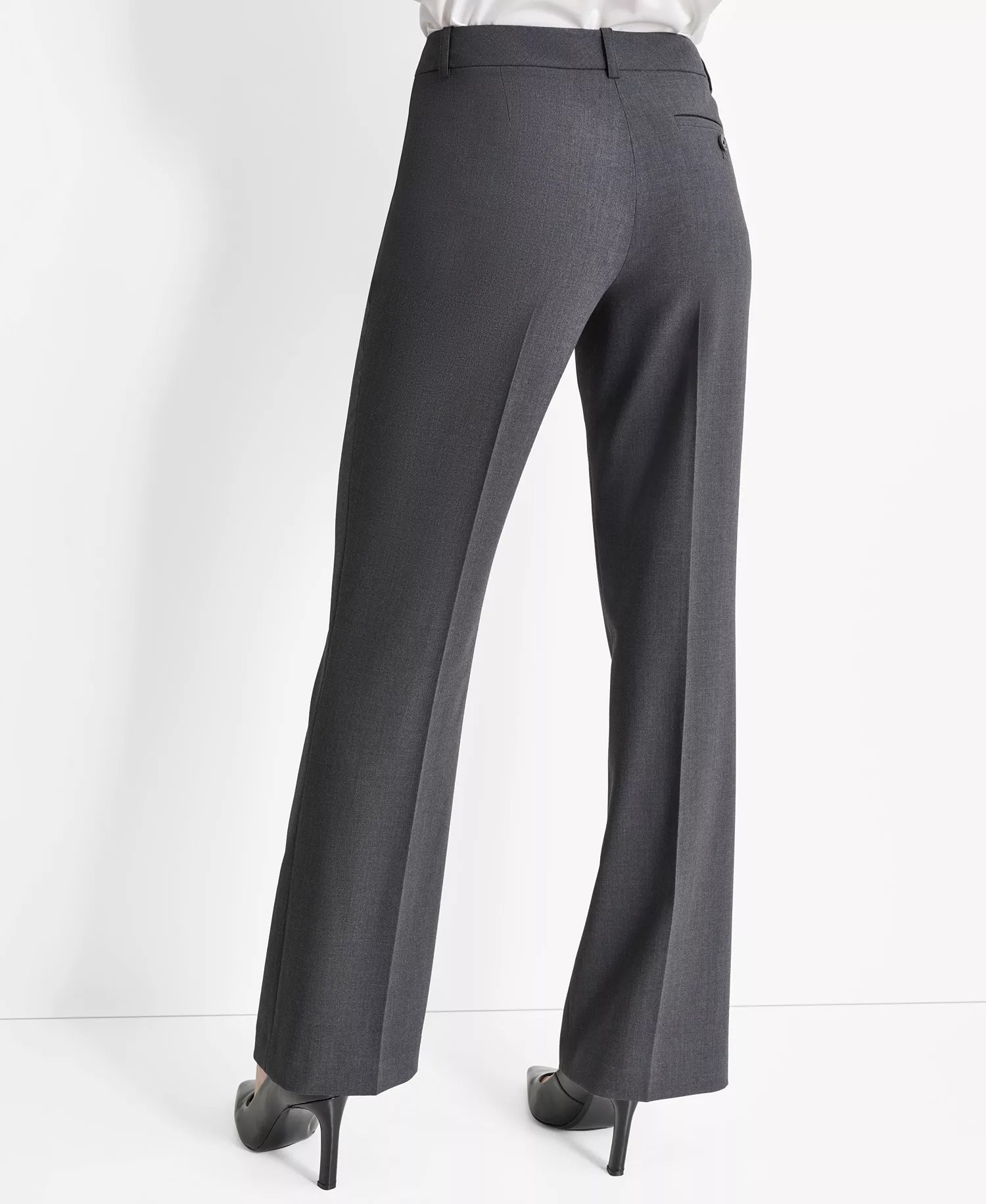 Women's Mid-Rise Straight Leg Pants - Charcoal - 10