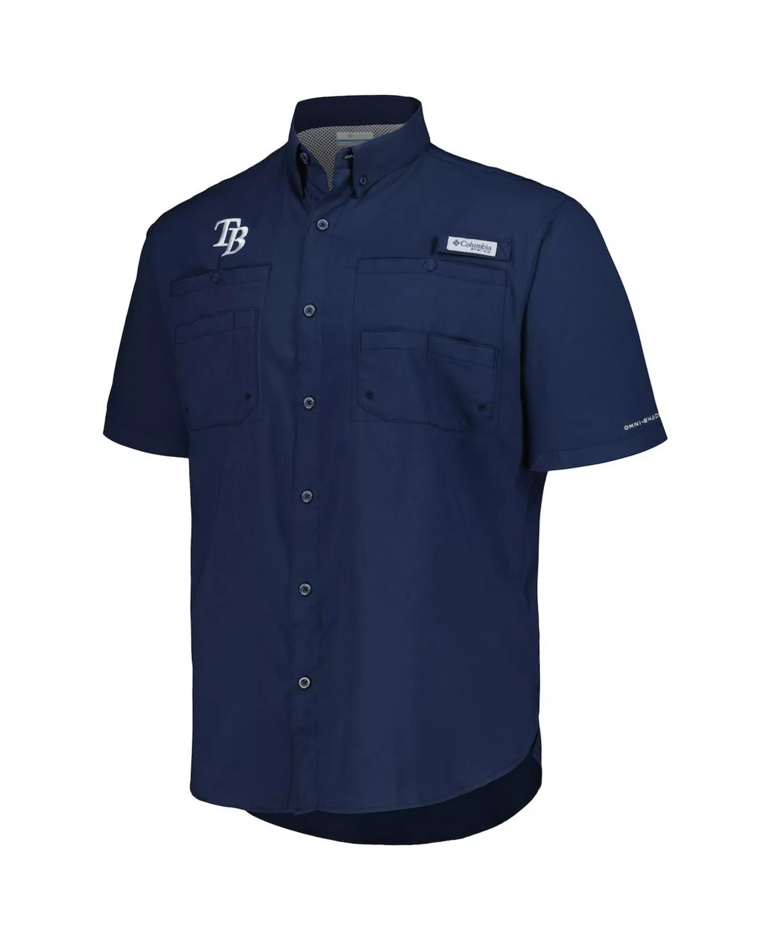 Men's Navy Tampa Bay Rays Tamiami Omni-Shade Button-Down Shirt - Navy - L