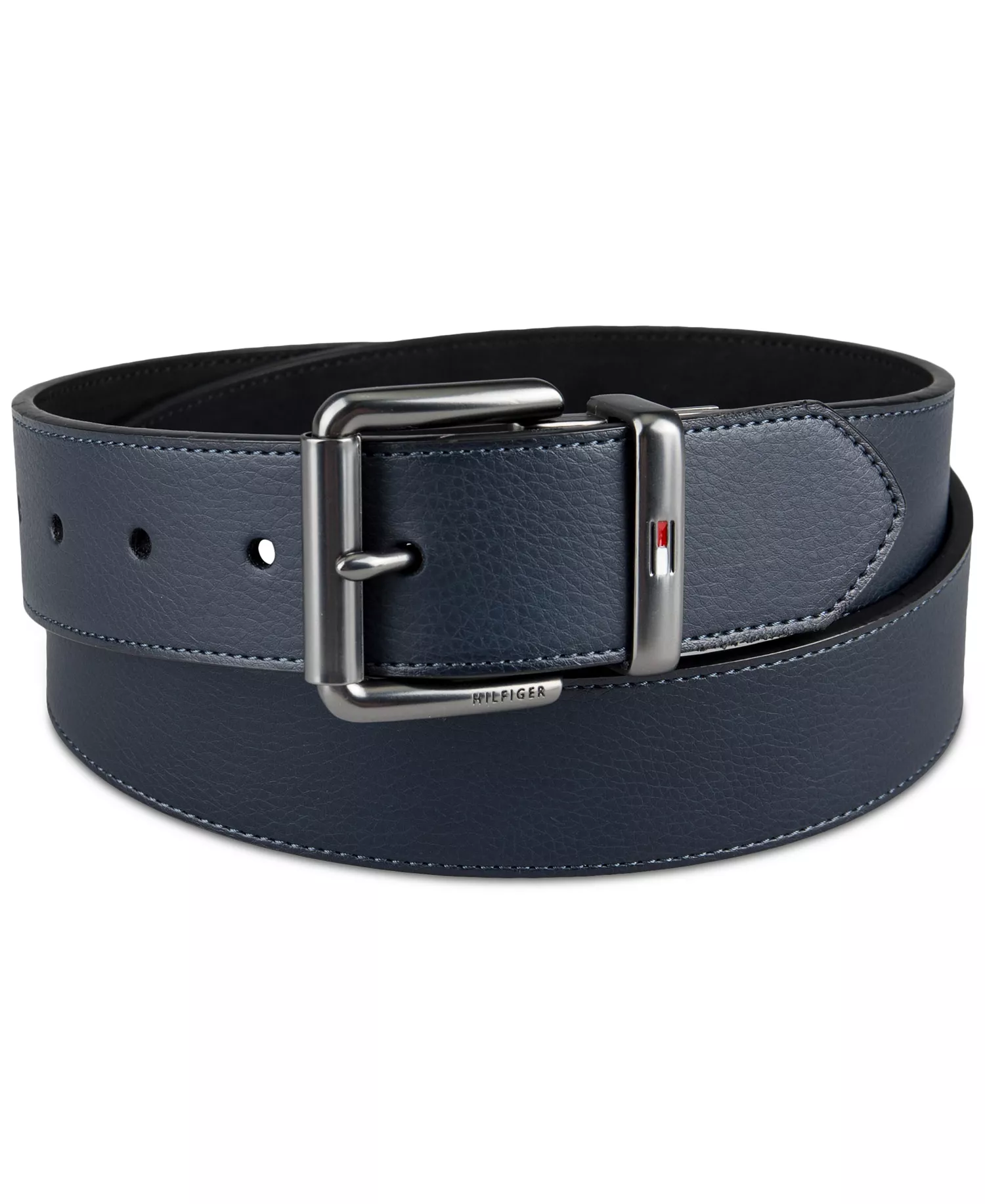 Men’s Two-In-One Reversible Casual Matte and Pebbled Belt - Brown / Black - L (38-40)