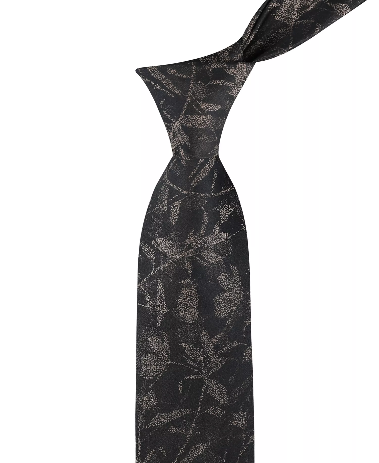 Mens Camila Floral Classic Tie - Black Taupe - ONE SIZE