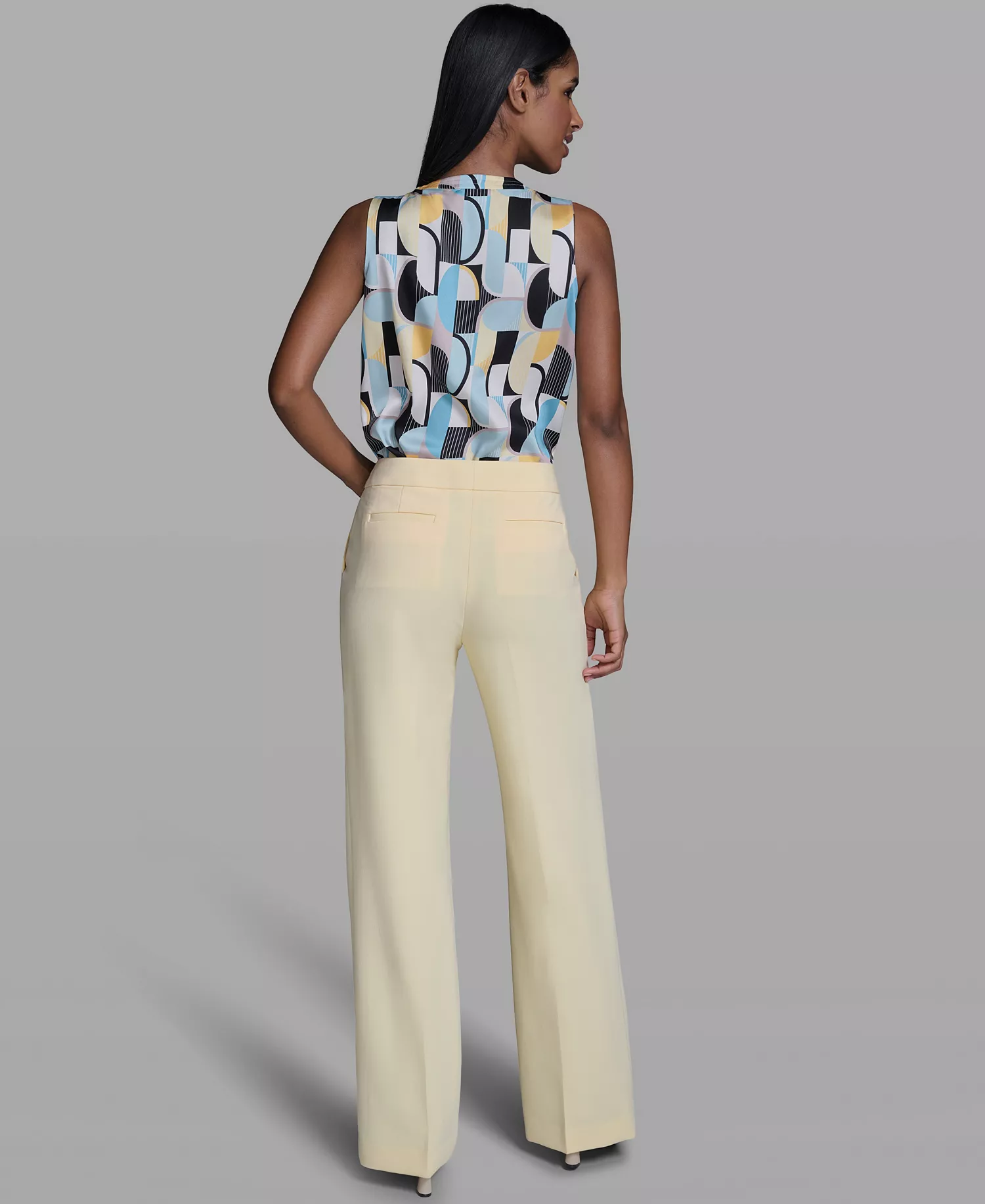 Women's Wide Leg Mid-Rise Pants - Panna Cotta - 0