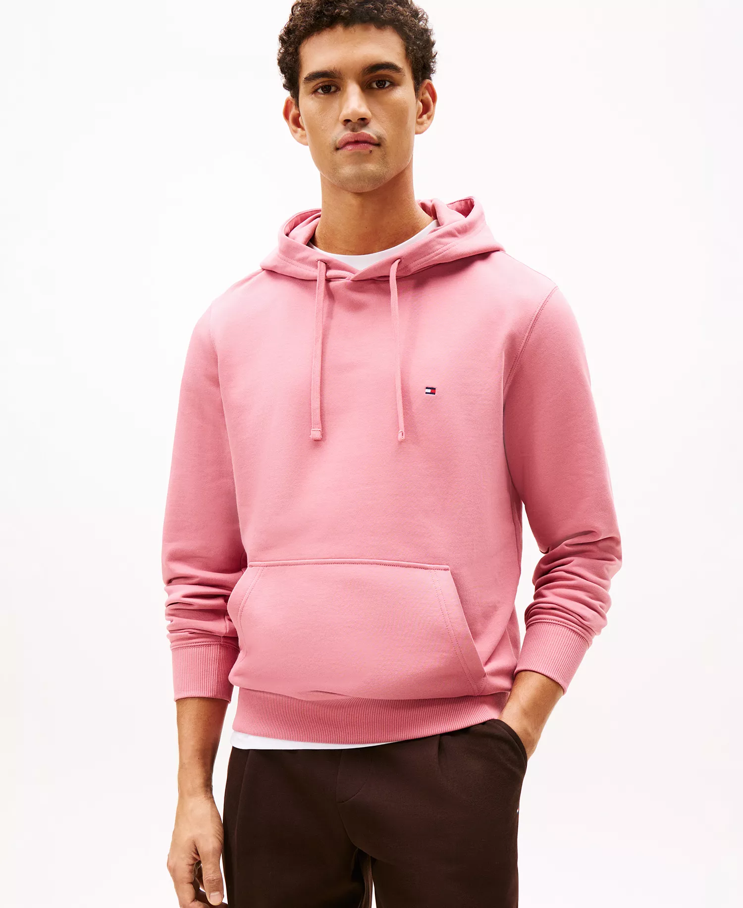 Men's Regular-Fit Essential Terry Hoodie - Camelia Blush - L