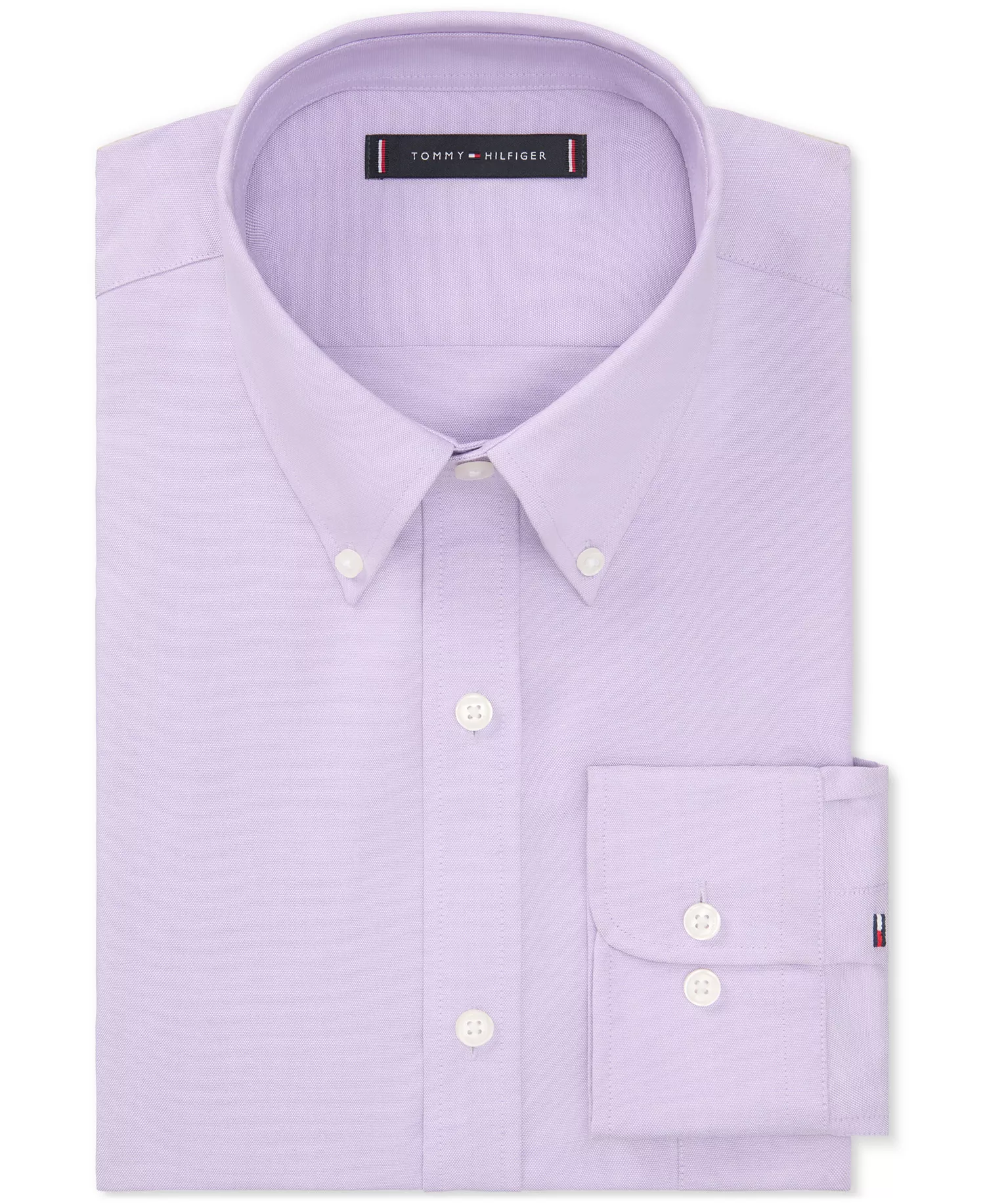 Men's TH Flex Regular Fit Stretch Pinpoint Dress Shirt - Purple - 16.5 32/33