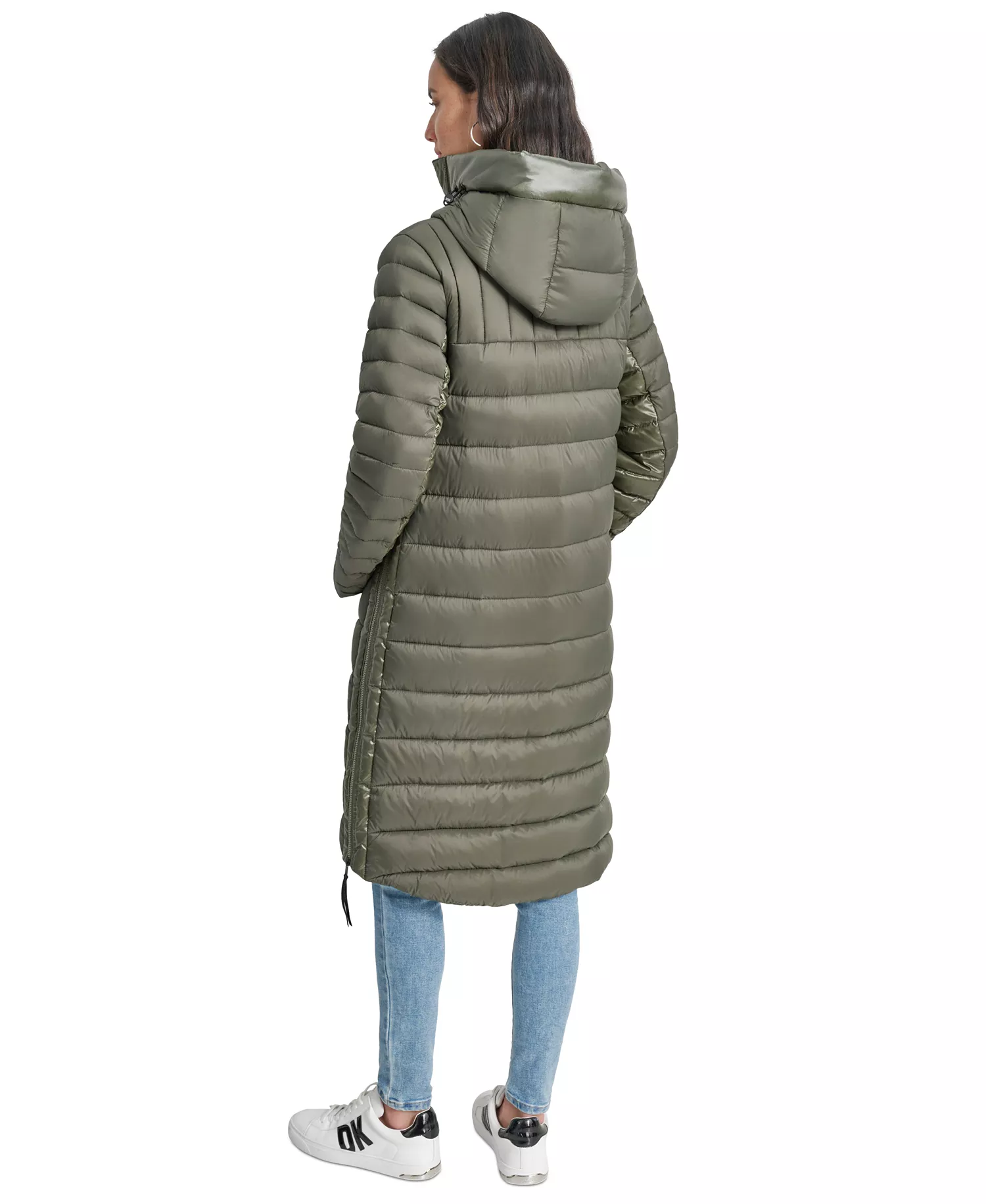Women's Down Quilted Hooded Puffer Coat - Hemlock - L