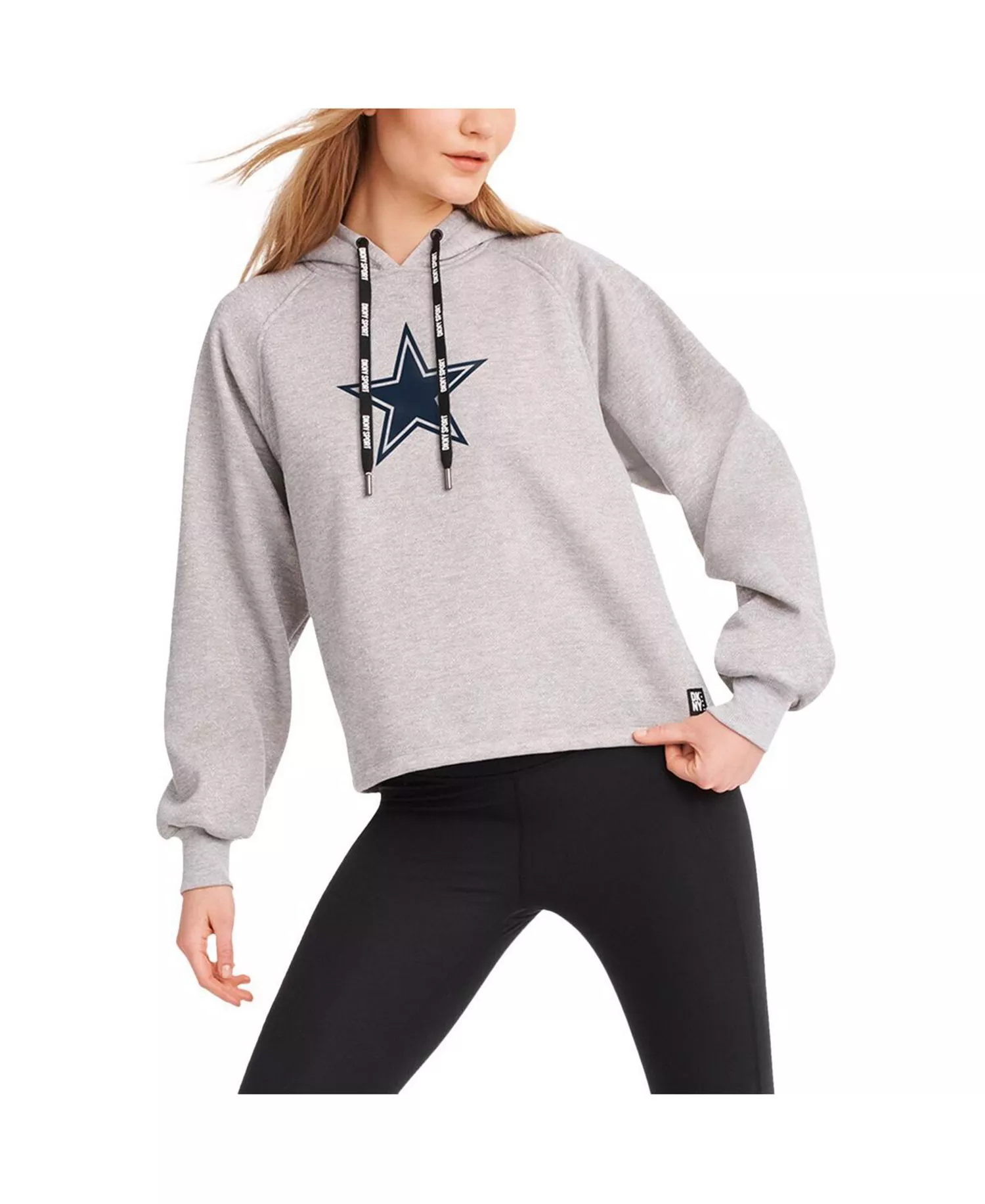 Women's Heather Gray Dallas Cowboys Debbie Dolman Raglan Pullover Hoodie - Heather Gray - 2XL