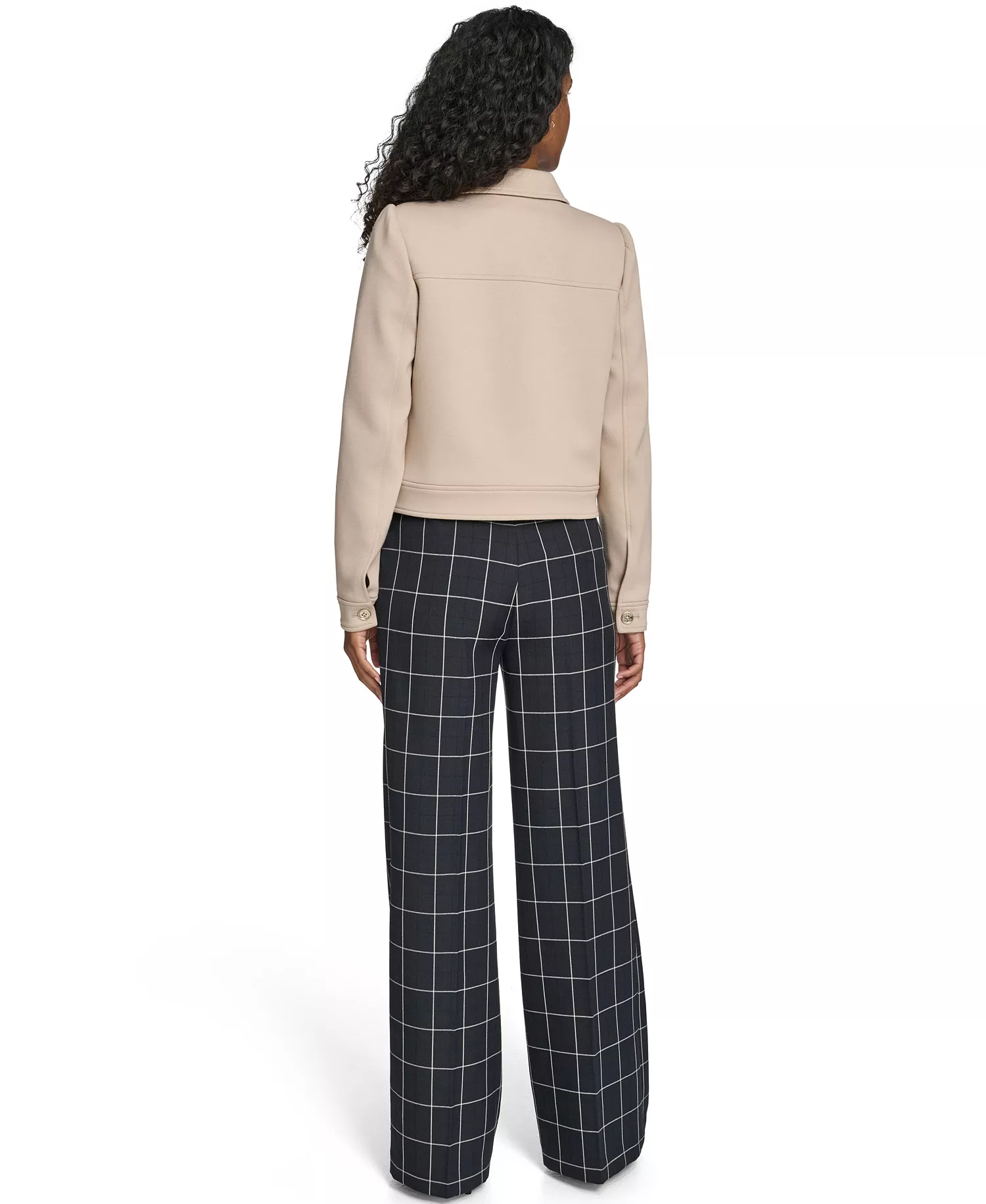 Women's Point Collar Trucker Jacket - Khaki - 0