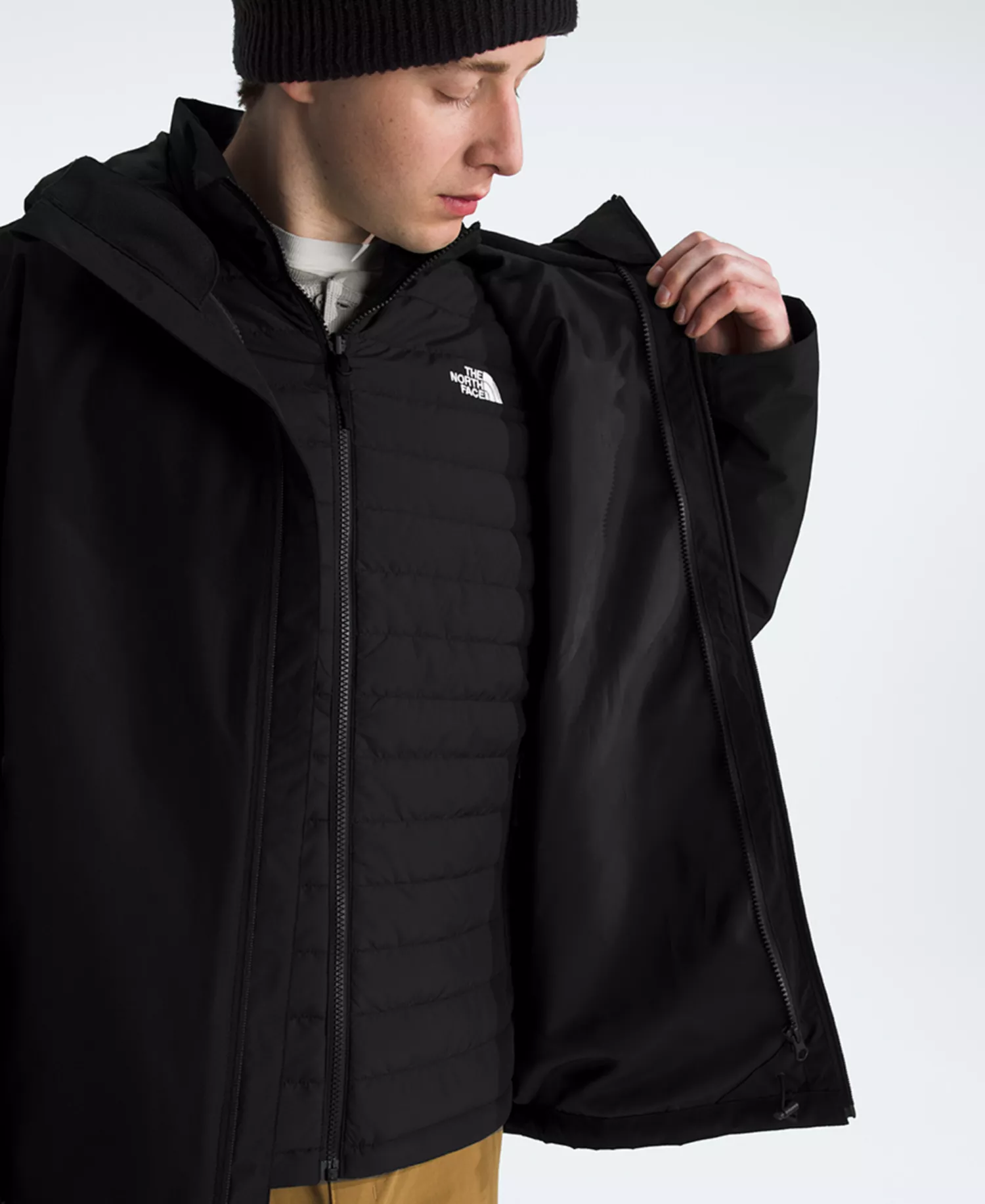 Mens Carto Mono Triclimate Hooded Jacket - Black - 2XL