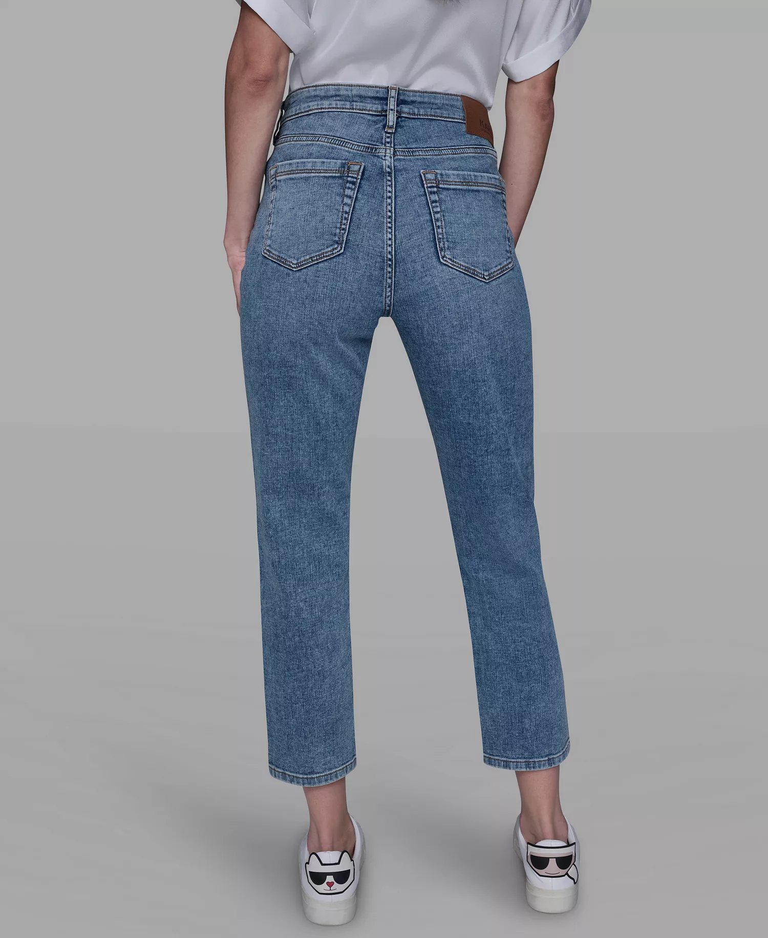 Women's Embellished Mid Rise Ankle Jeans - Blue Star Wash - 10