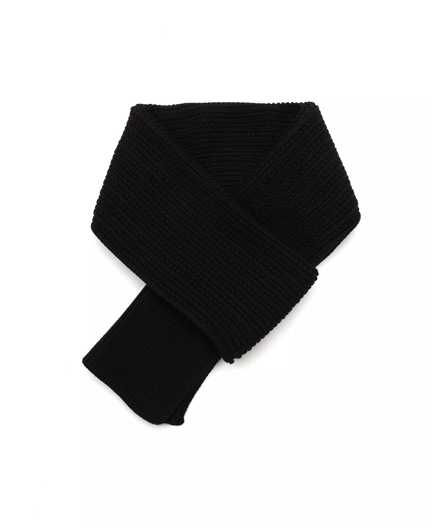 Men's Links Ribbed Knit Scarf - Black - OS