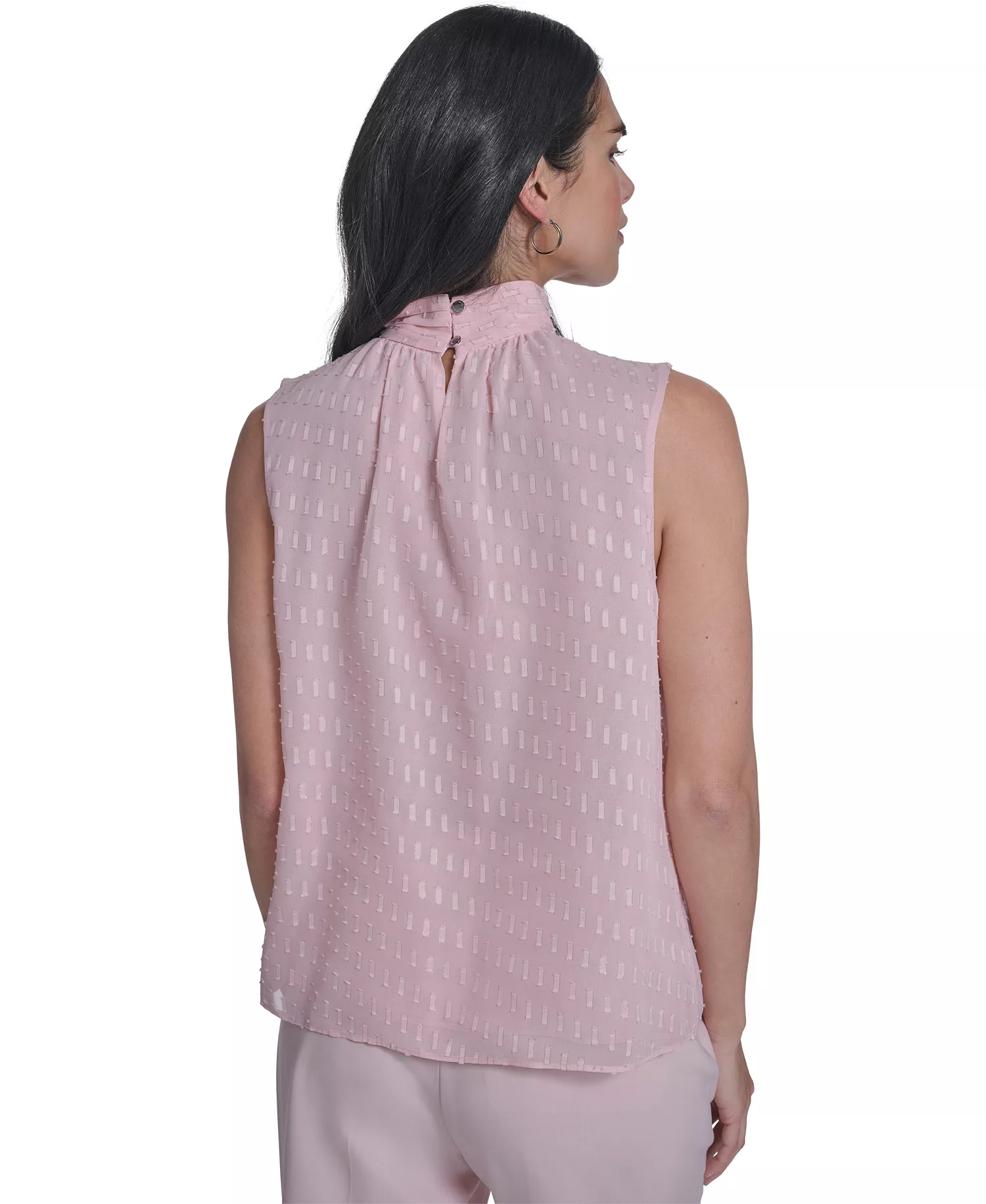 Women's Novelty Mock Neck Sleeveless Top - Petal - L