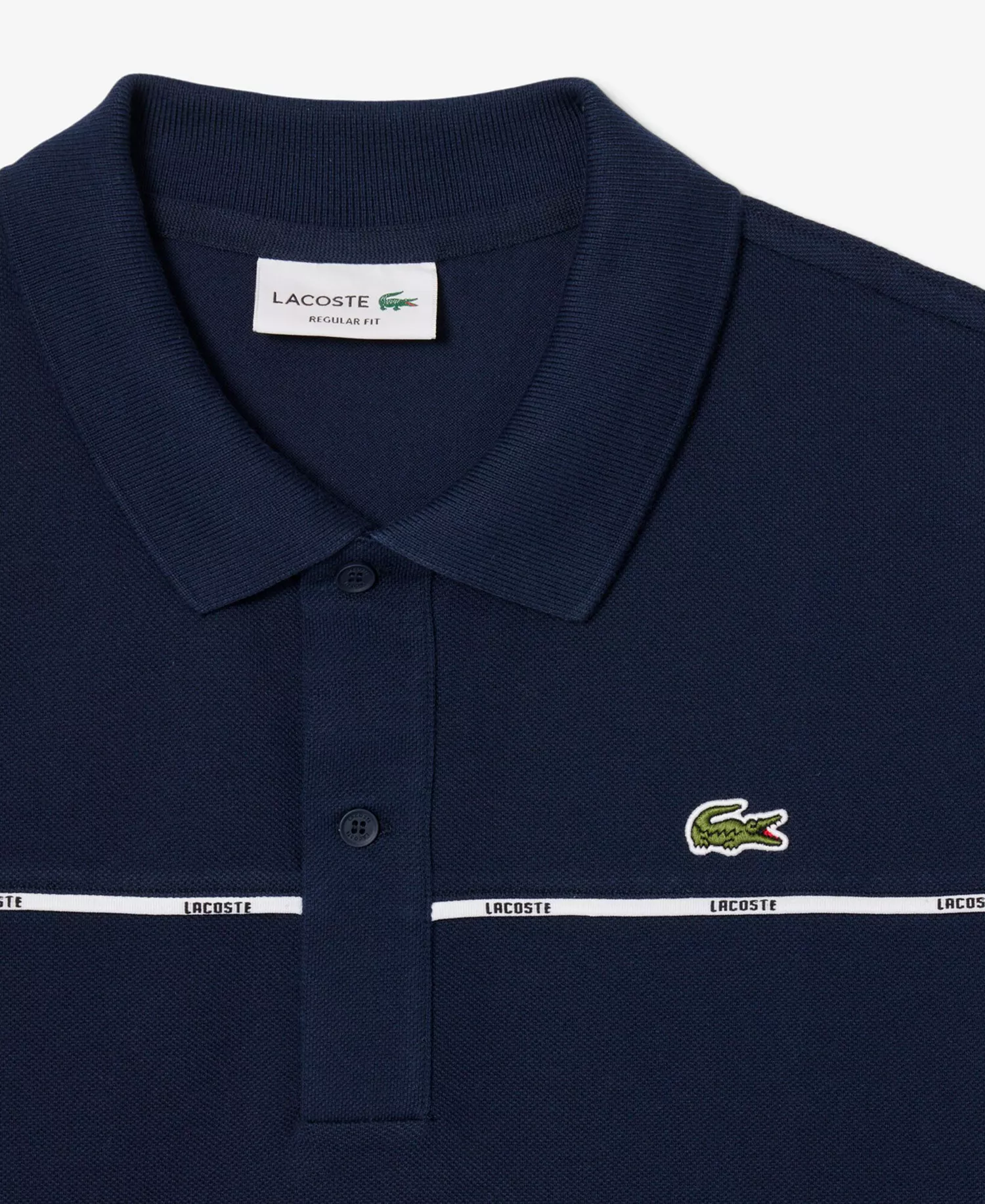 Men's Ribbed Collar Polo Shirt - Navy Blue - 2XL