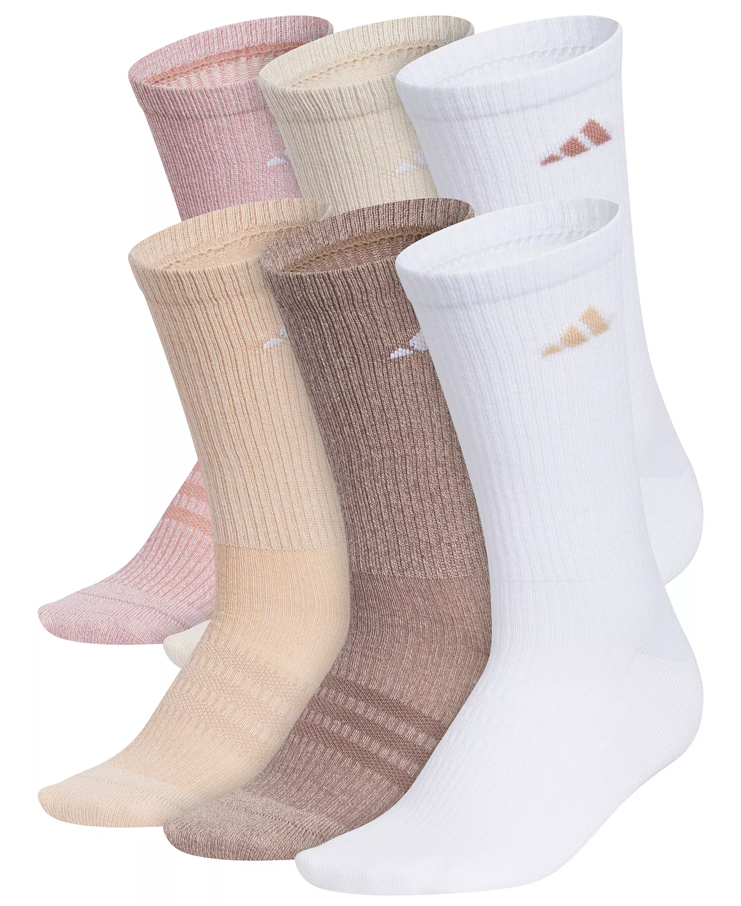Women's Superlite Crew Socks, 6-Pack - Warm Clay Pink/wonder Beige/white - ONE SIZE