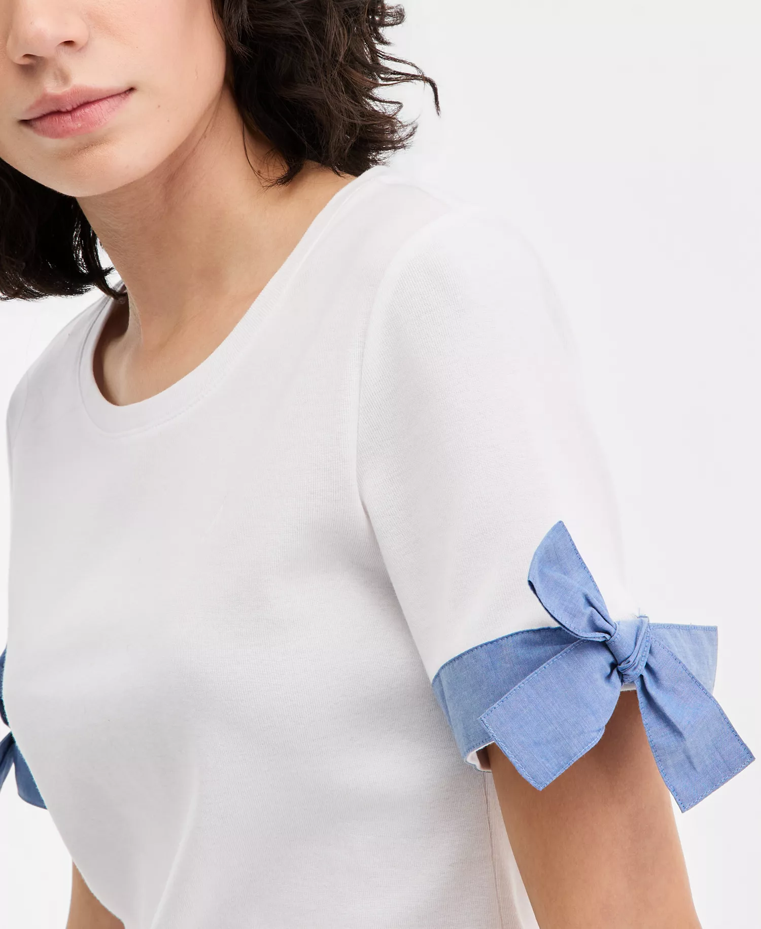 Jeans Women's Cotton Tie-Cuff Top - Bright White - L