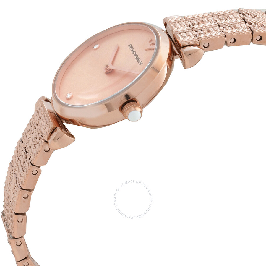 Emporio Armani Armani Gianna T-bar Quartz Rose Gold Dial Ladies Watch