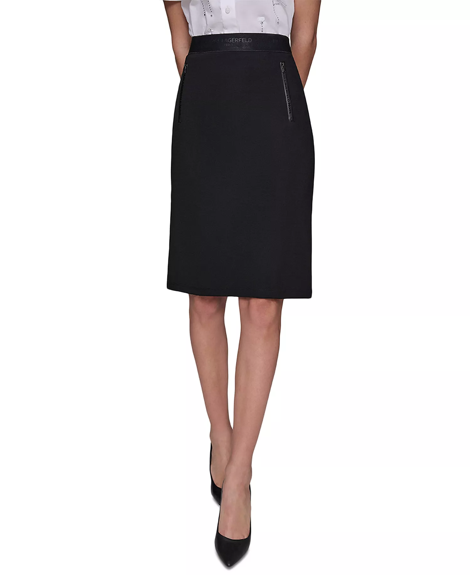 Women's Compression Pull-On Pencil Skirt - Black - L