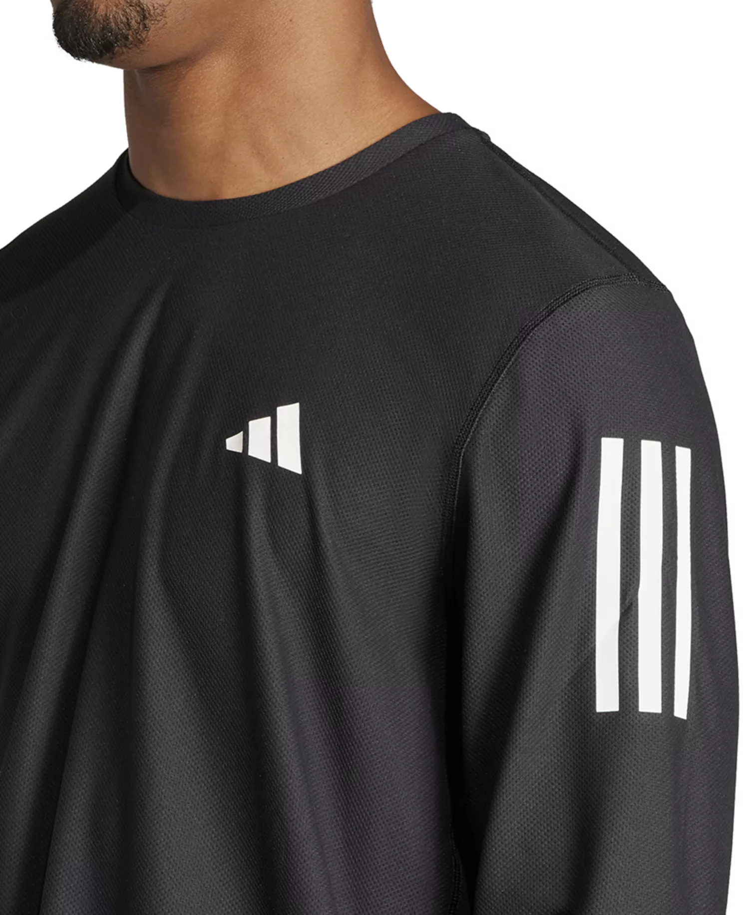 Men's Own The Run Moisture-Wicking Long-Sleeve T-Shirt - Black - 2XL