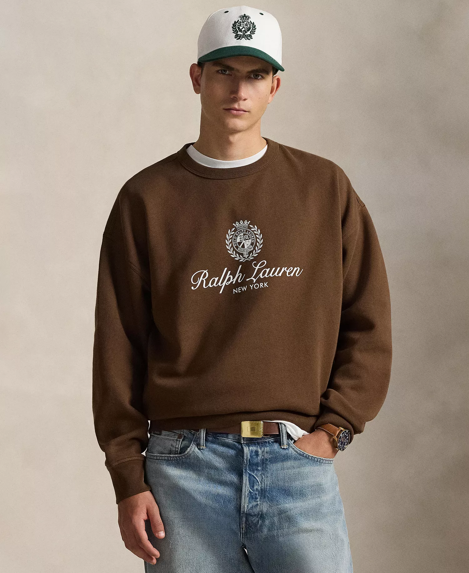 Men's Relaxed-Fit Graphic Sweatshirt - Branch Brown - 2XL