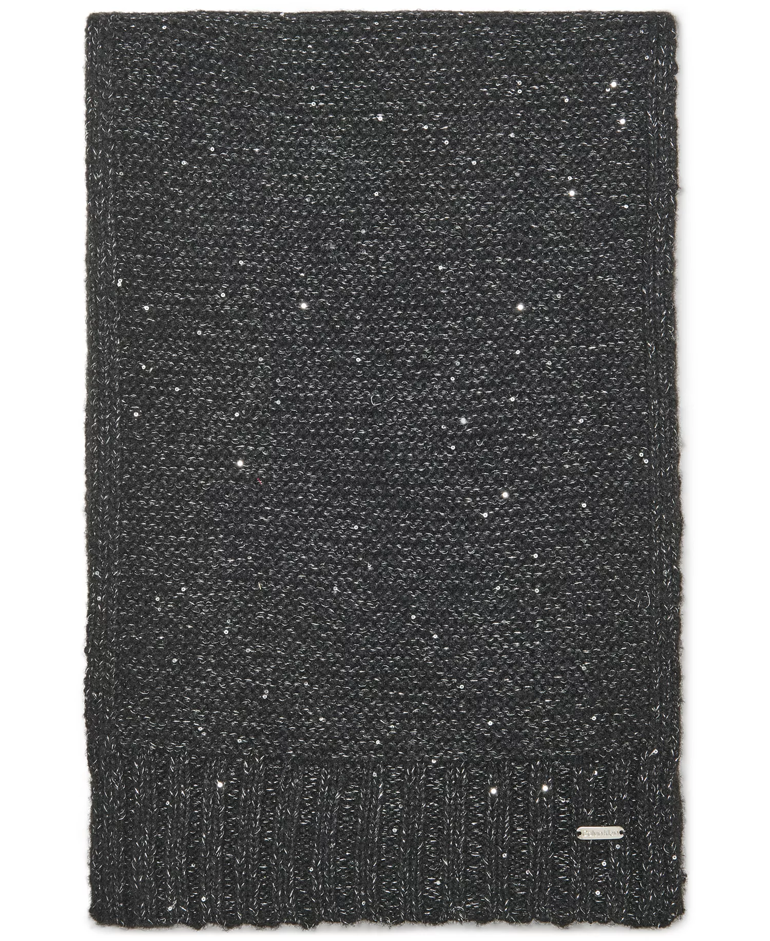 2-Piece Mini Sequin Hat and Scarf Set - Black - OS