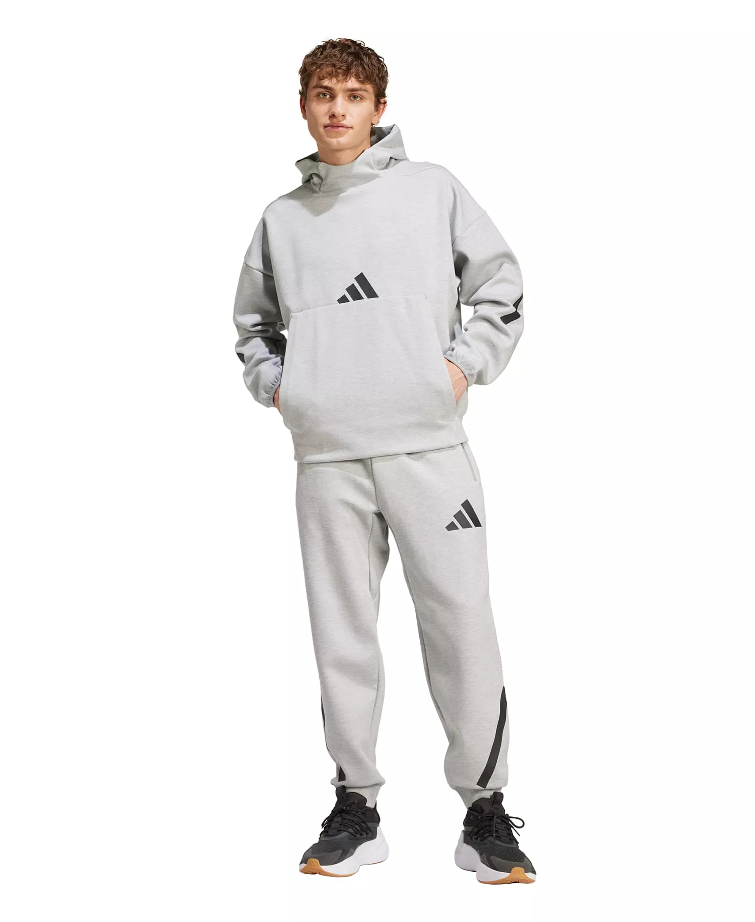 Men's Training Fleece Pants - Gray heather - 2XL