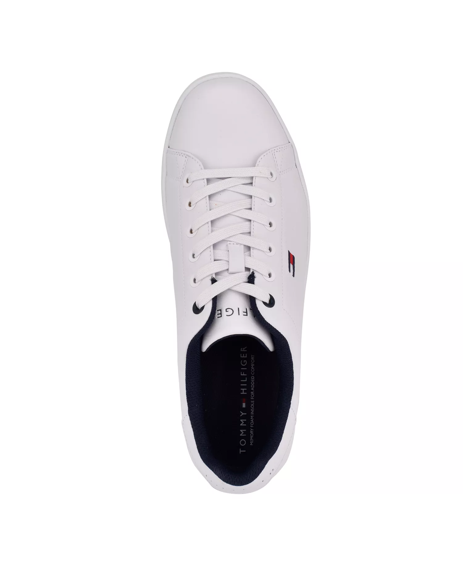 Men's Lendar Flag Logo Lace Up Sneakers - White, Navy Multi - 10.5M