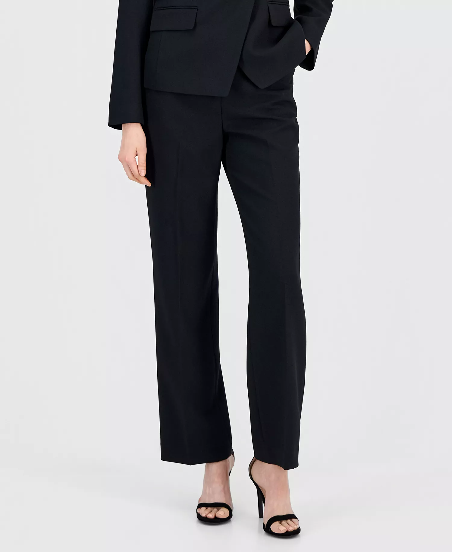 Women's Double-Breasted Pantsuit - Black - 10