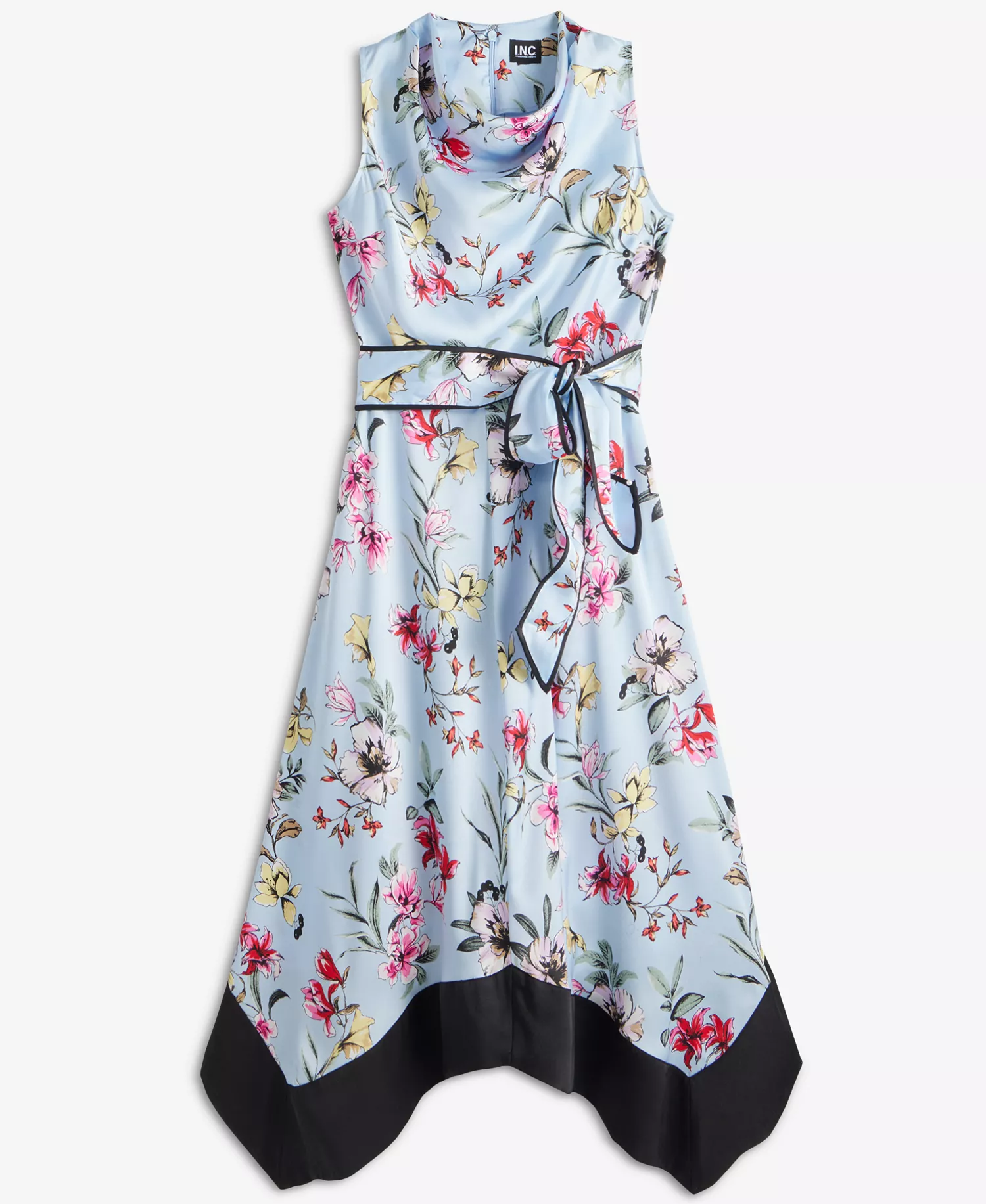Women's Sleeveless Floral Cowl-Neck Dress, Macy's Exclusive - Dara Blooms - L