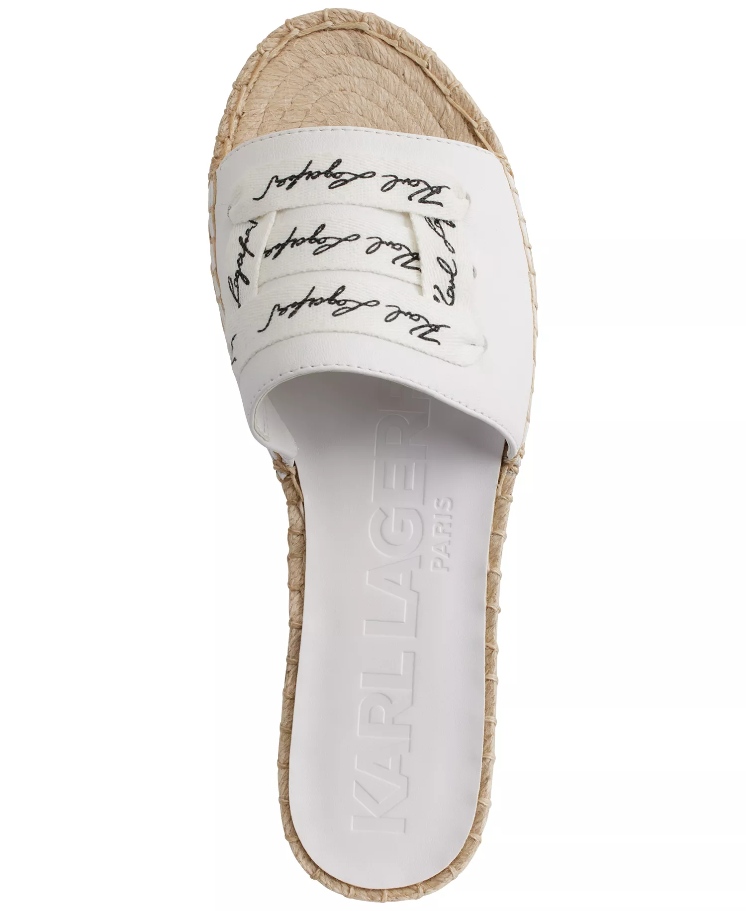 Cherie Logo Slip-On Espadrille Platform Slide Sandals - Bright White - 5.5M