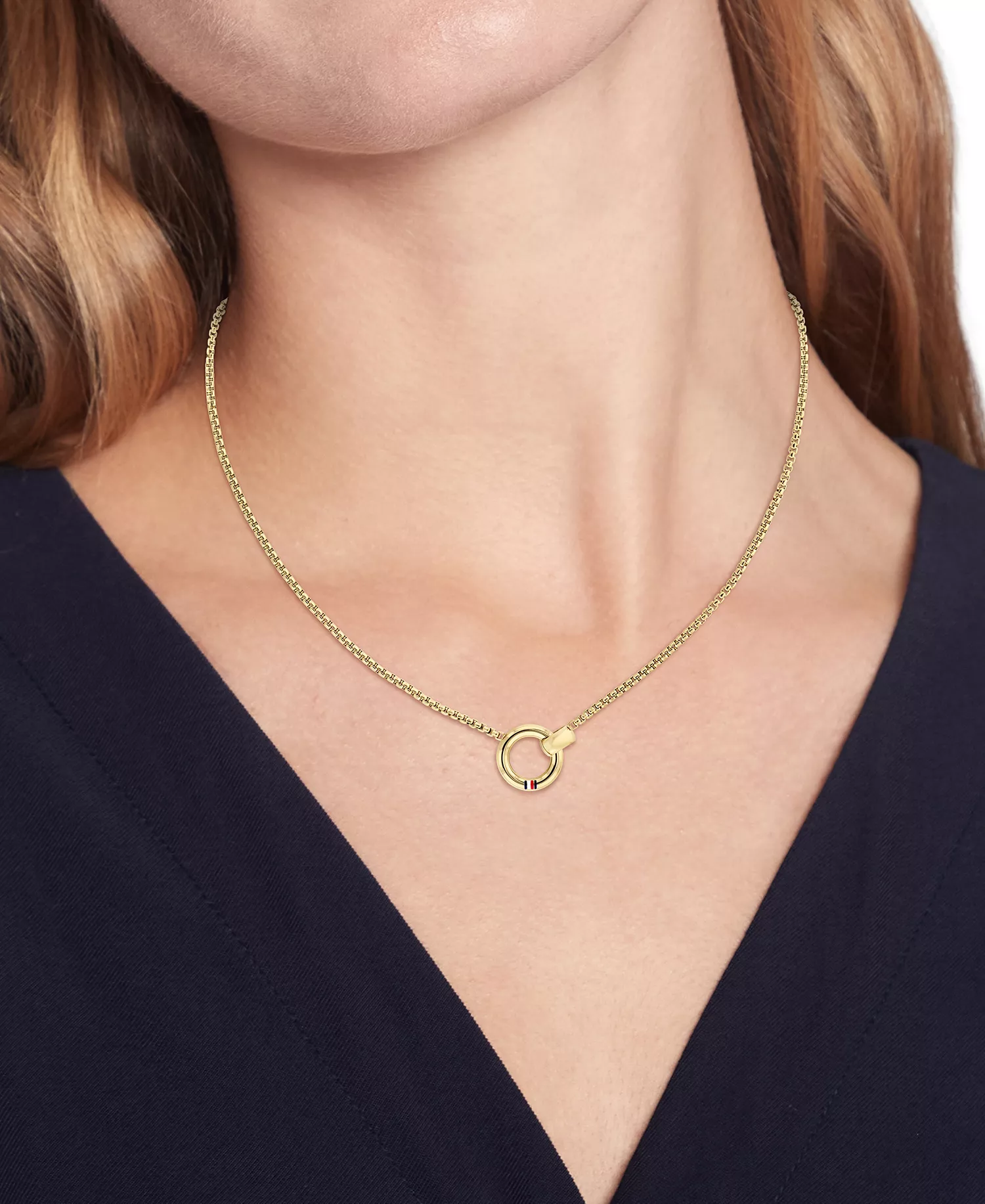 Circle Pendant Necklace, 16" + 2" extender - Gold - ONE SIZE