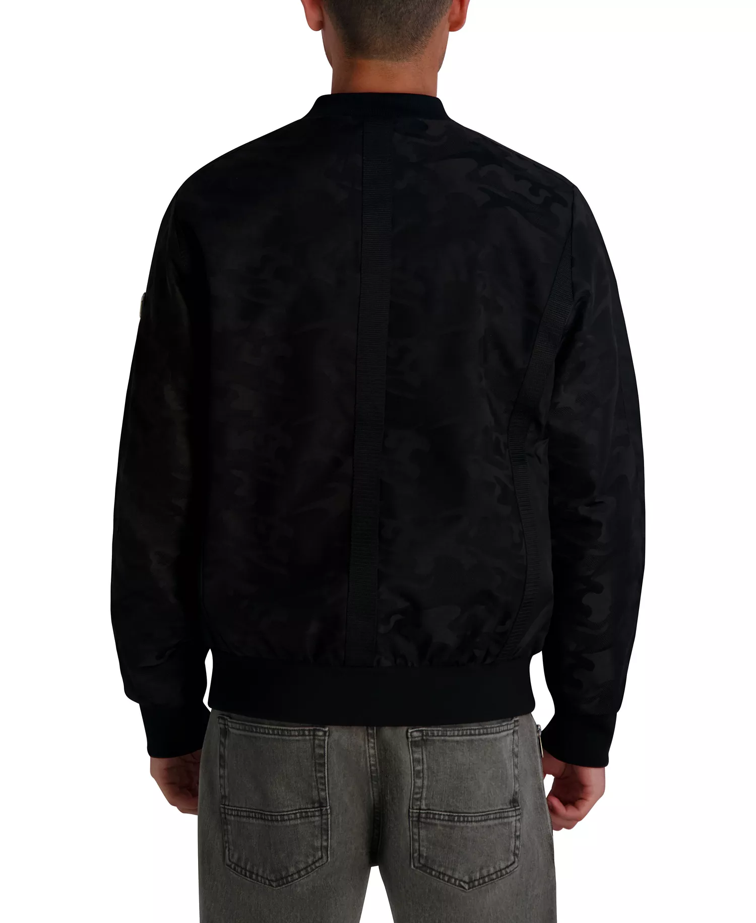 Men's Camo Bomber Jacket - Black - 2XL
