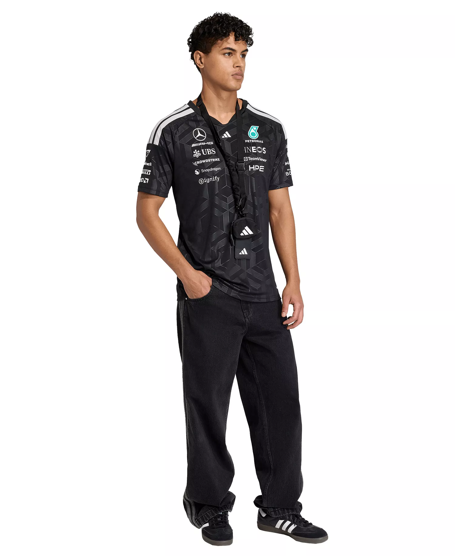 Men's Mercedes Formula 1 Jersey T-Shirt - Black - 2XL