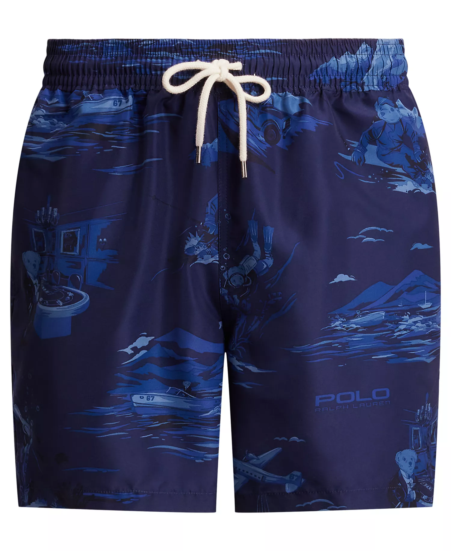 Men's Classic-Fit Traveler Swim Trunks - Spy Bear - 2XL