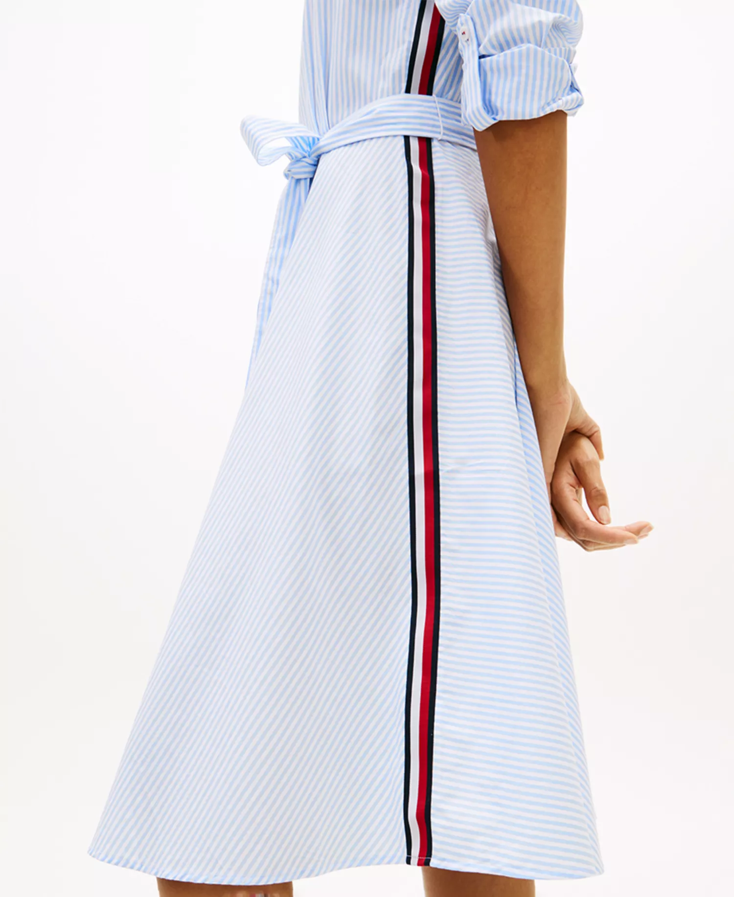 Women's Poplin Collared Shirt Dress - Classic blue - L