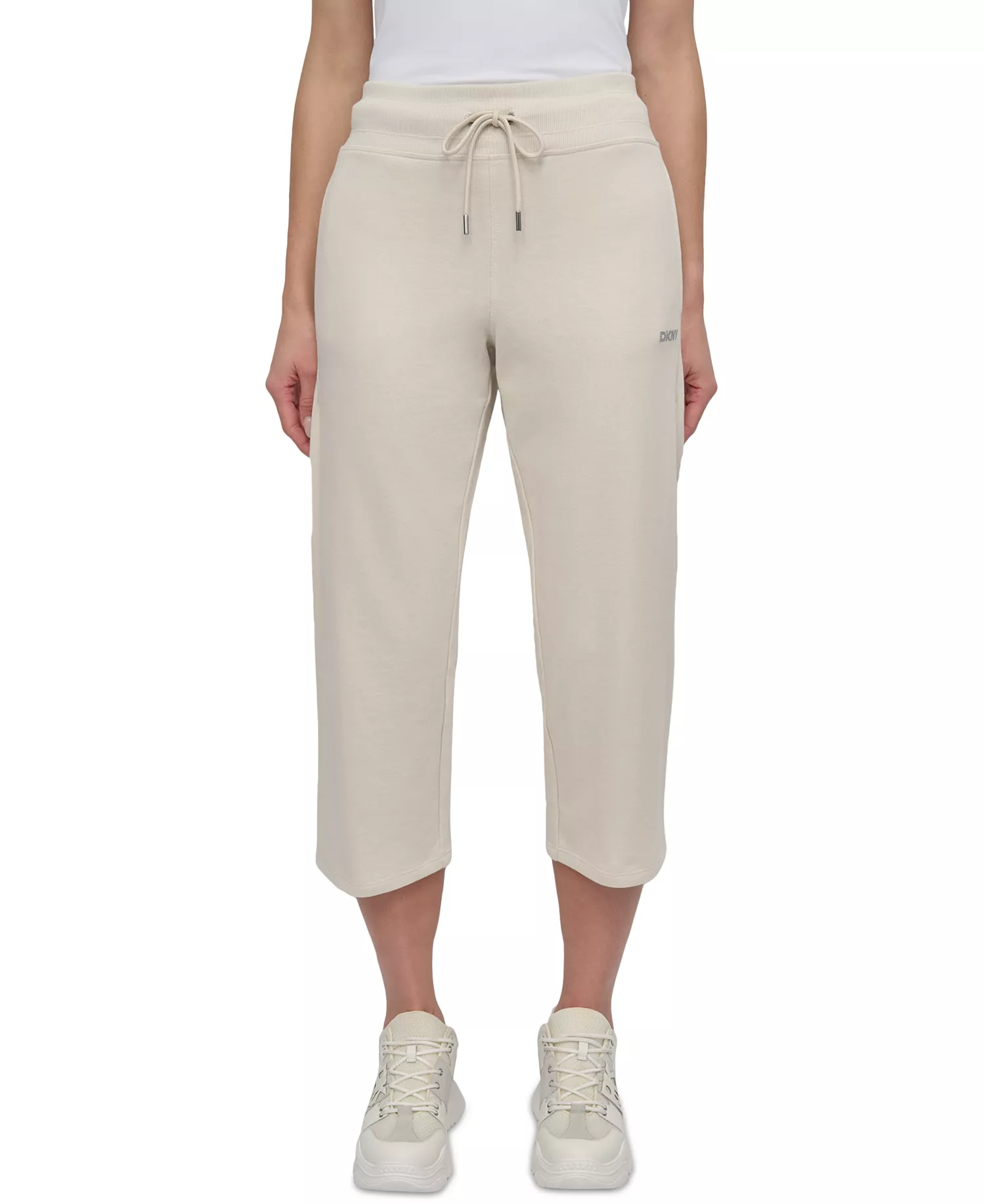 Women's Studded-Logo Cropped Pants - Lt City Khaki - S