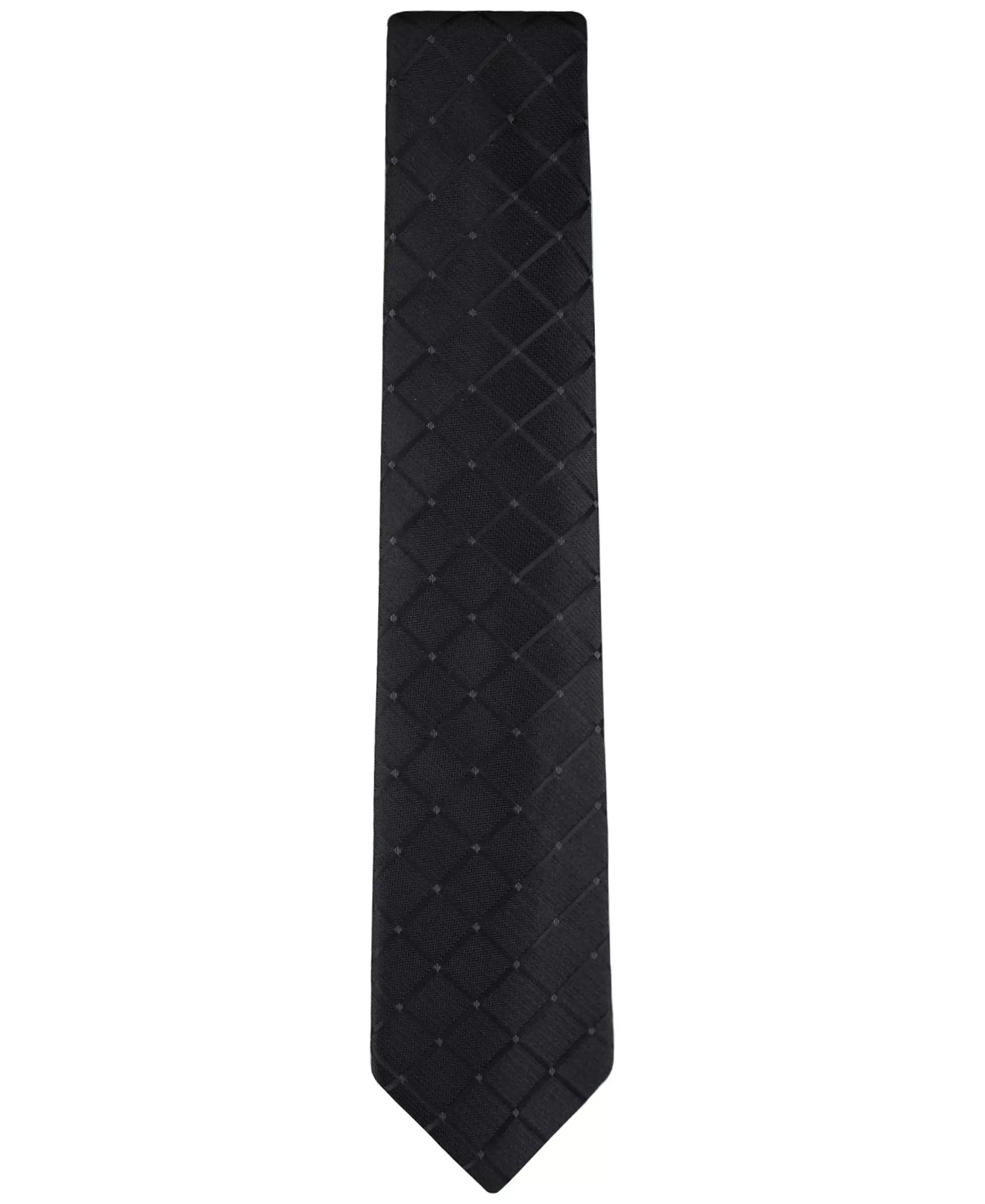 Men's Herringbone Grid Tie - Black - ONE SIZE