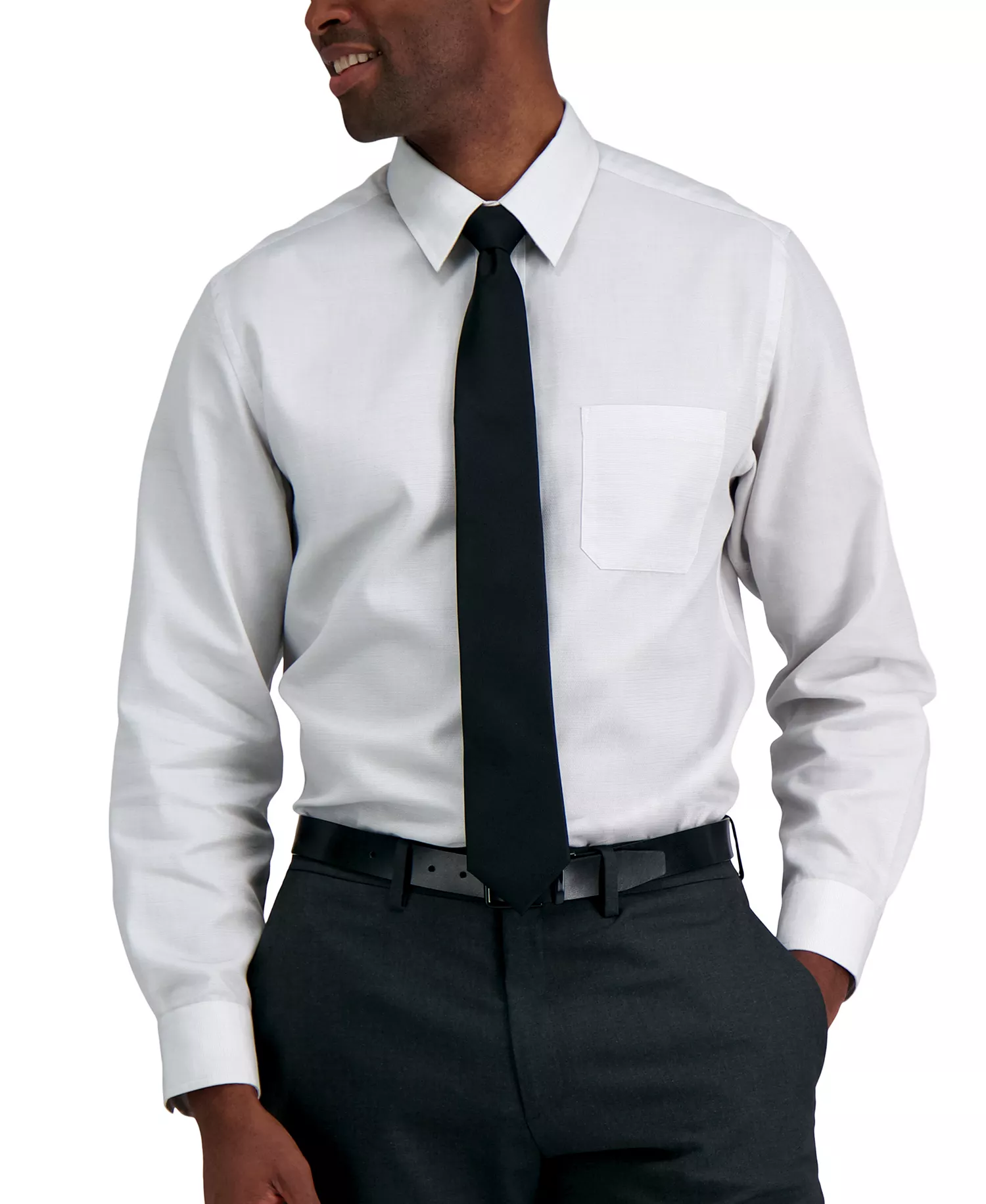 Men's Silver-Spun Solid Tie - Black - ONE SIZE